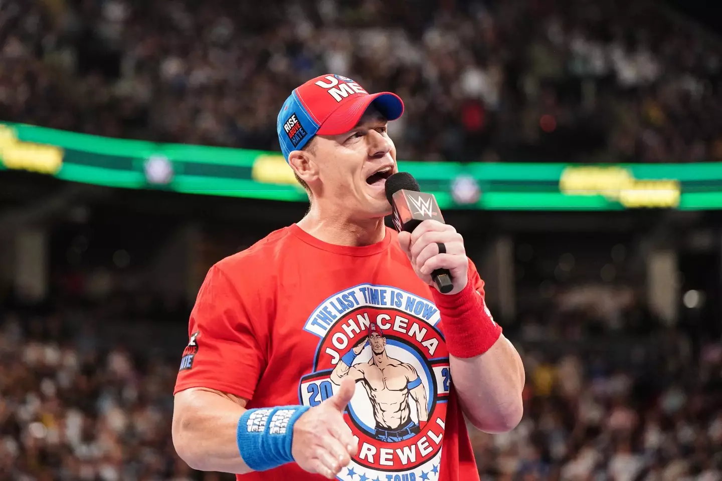 Cena said it whilst promoting both WWE's Summerslam and Peacemaker (WWE via Getty Images)