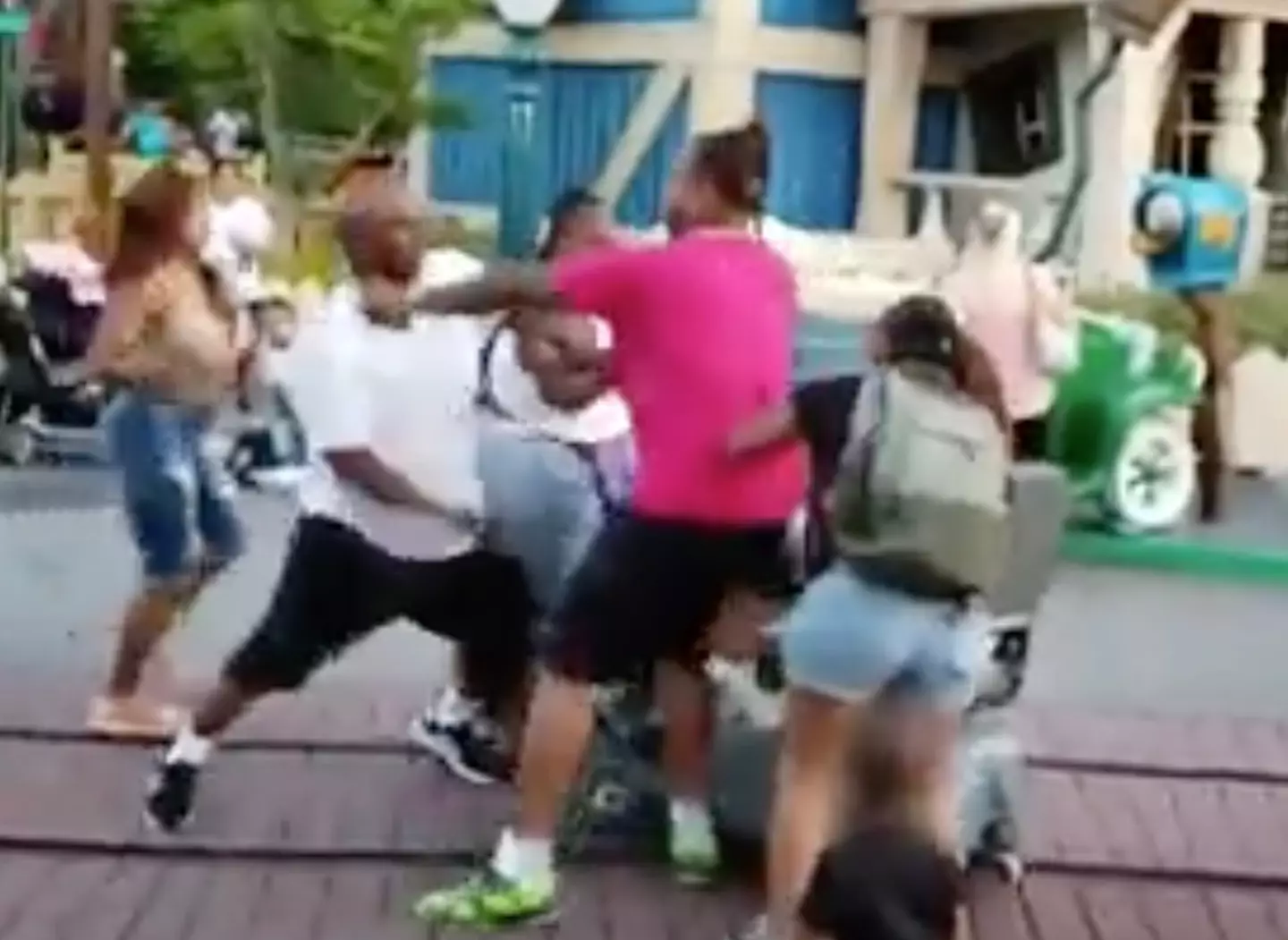 The fight broke out at Disneyland.