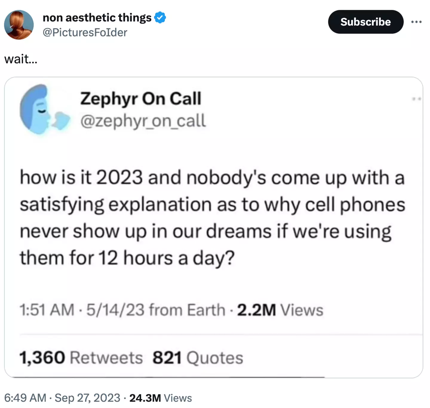 A viral social media post has got X users discussing whether they use phones in their dreams.