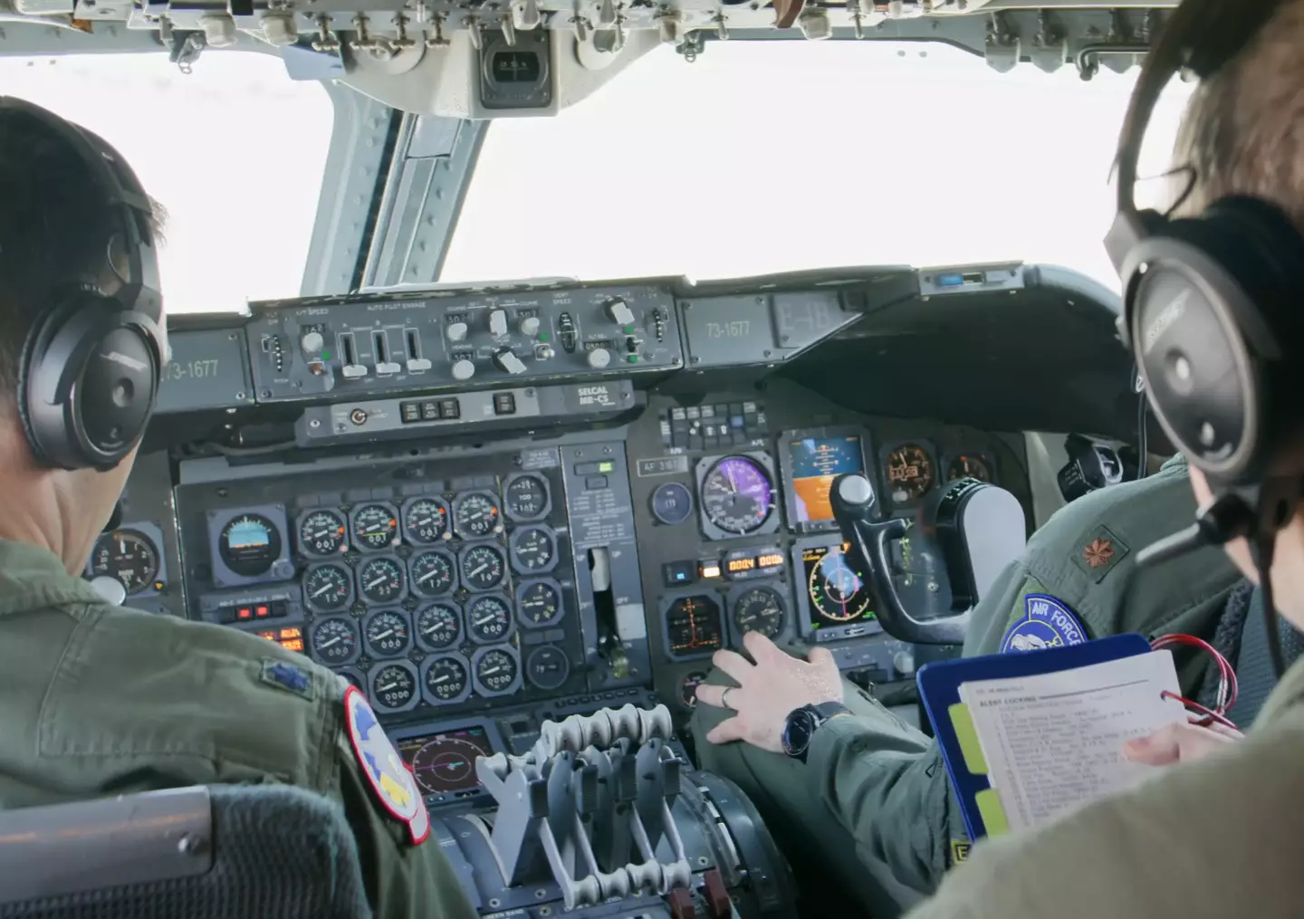 The plane's controls are analogue so they can't be interfered with by hackers (National Airborne Operations Center)