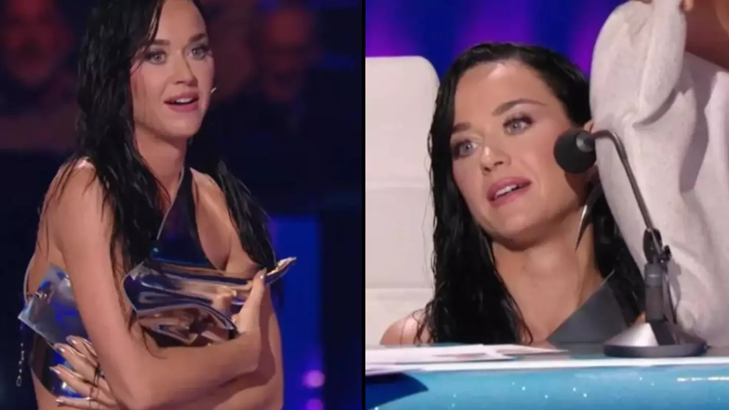 Katy Perry shouts ‘it’s a family show’ as her top suddenly breaks off during American Idol