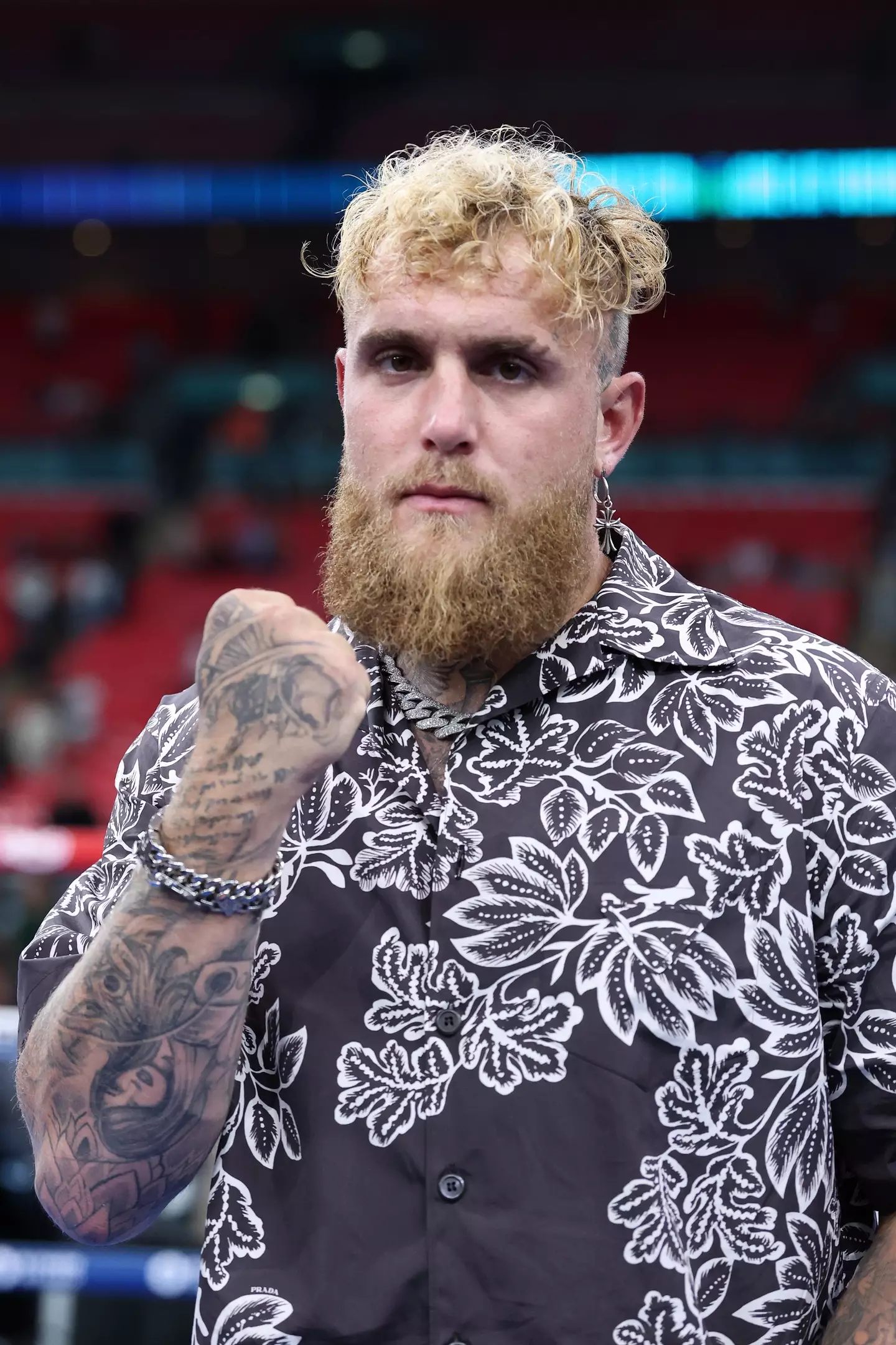 Paul was front row for fight night. (Richard Pelham/Getty Images)