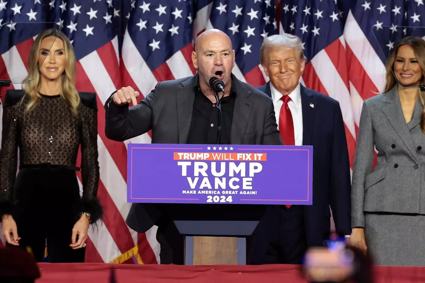 Dana White took to the stage in Florida (Win McNamee/Getty Images)