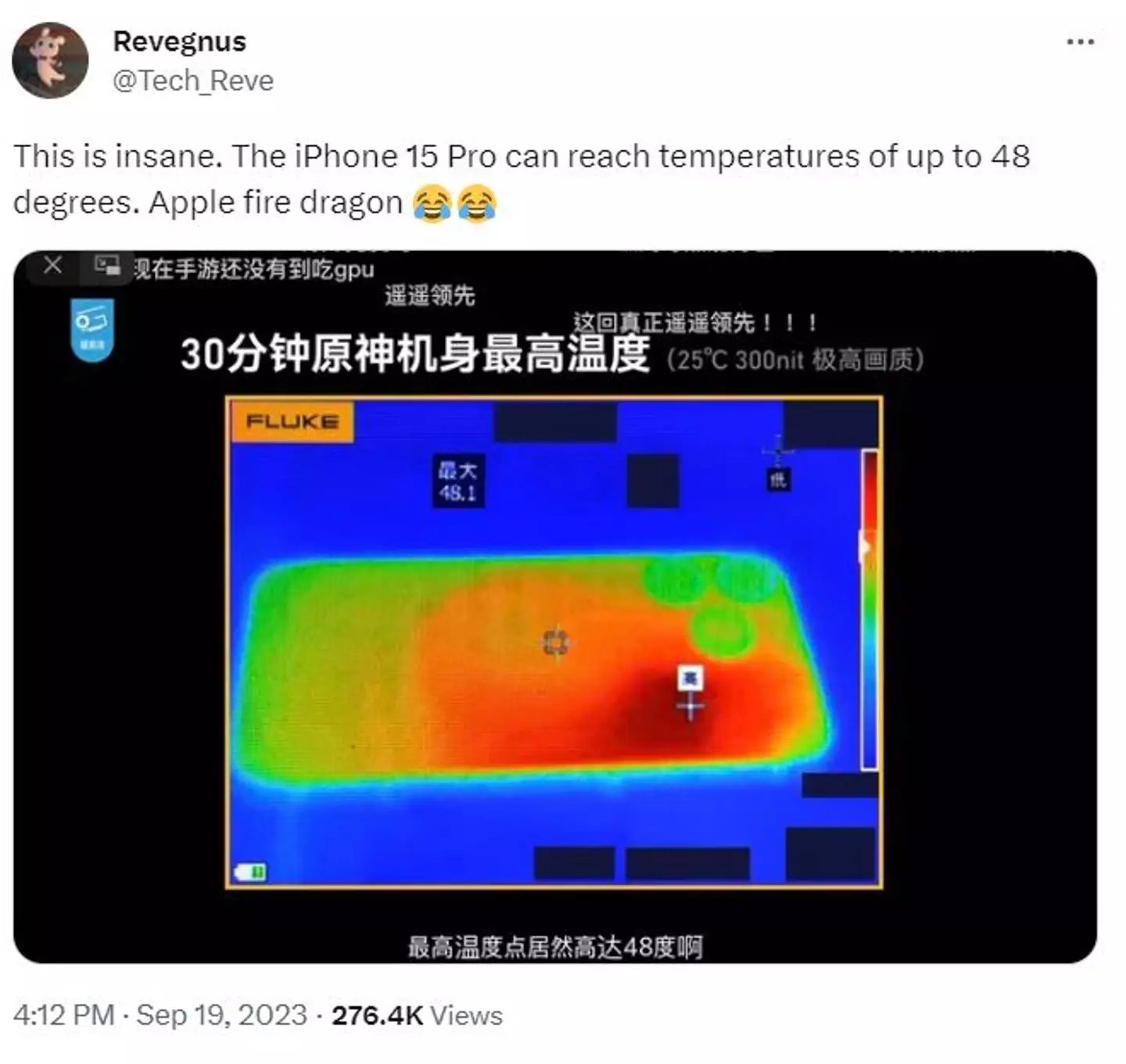 People are claiming the iPhone 15 can reach temperatures of 48C.