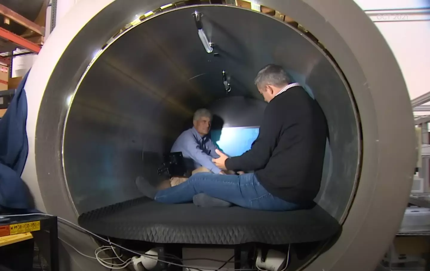 The submersible was tiny on the inside, only just fitting five passengers.