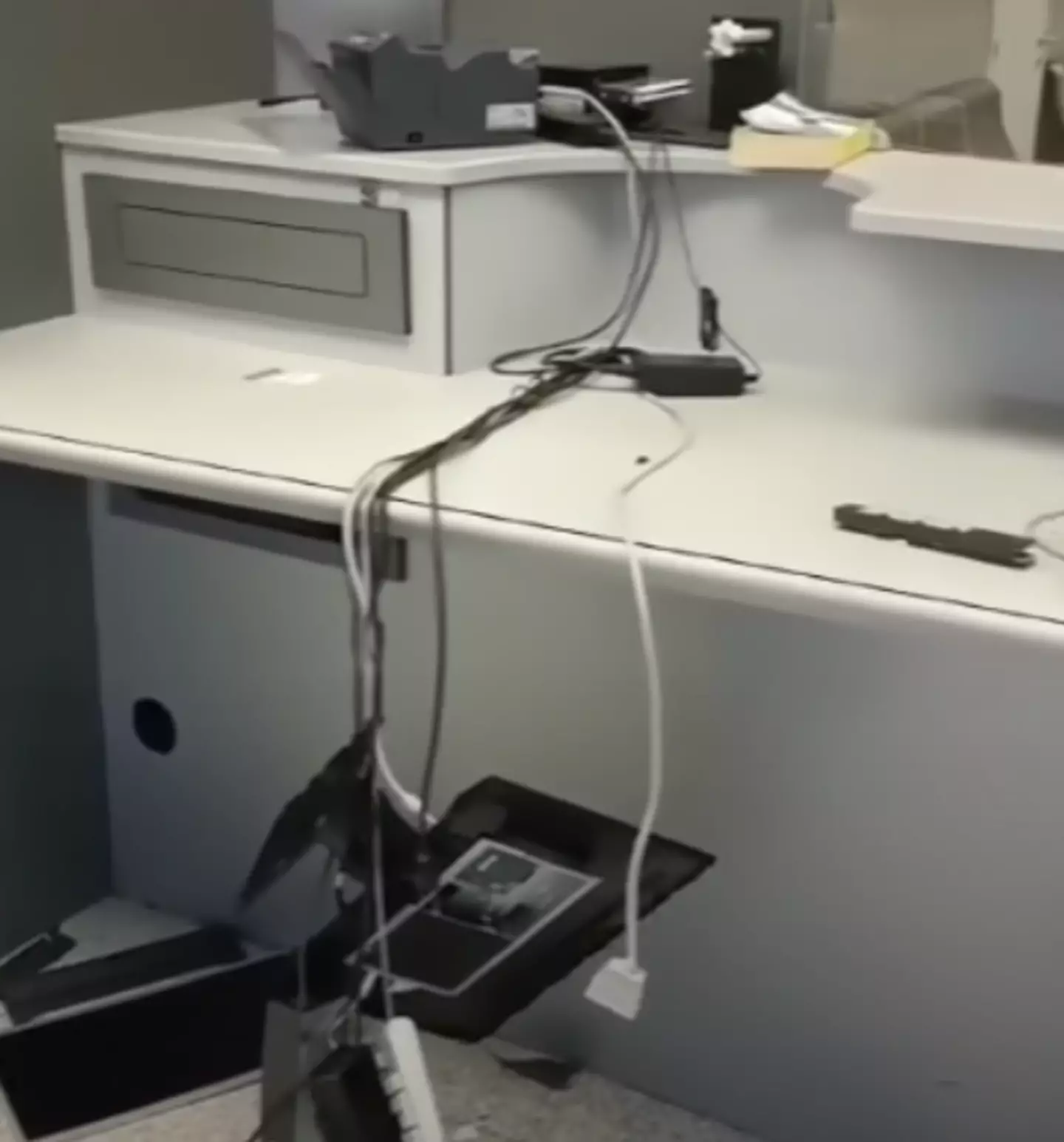 The man caused damage at the boarding gate.