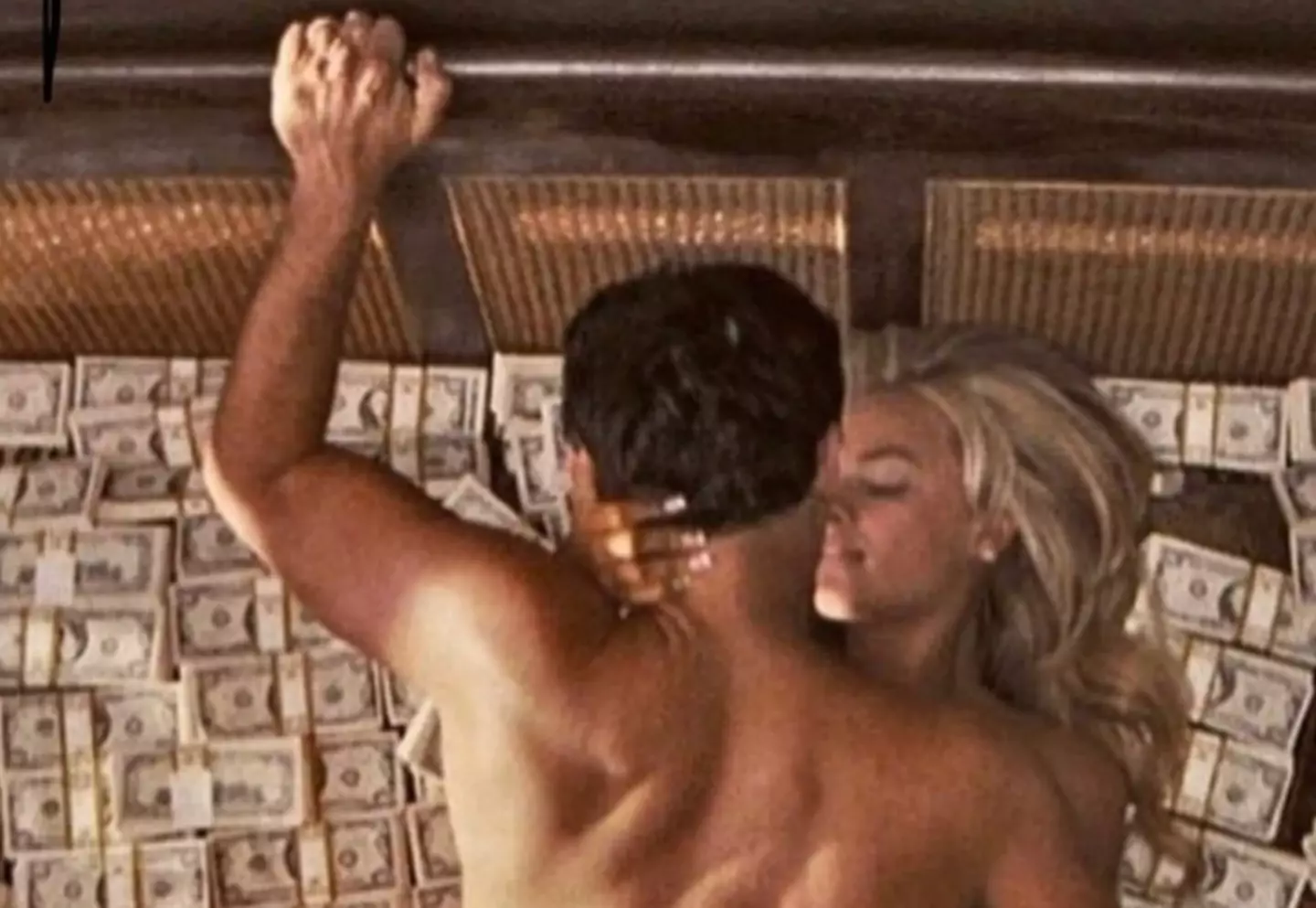The infamous scene involving Margot Robbie, Leonardo DiCaprio, a bed and a lot of fake cash.