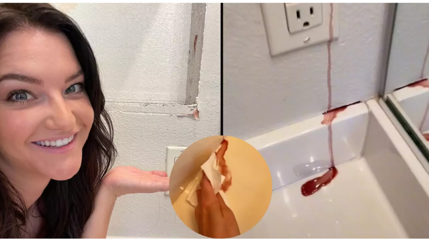 Woman finally realises why her bathroom walls were bleeding