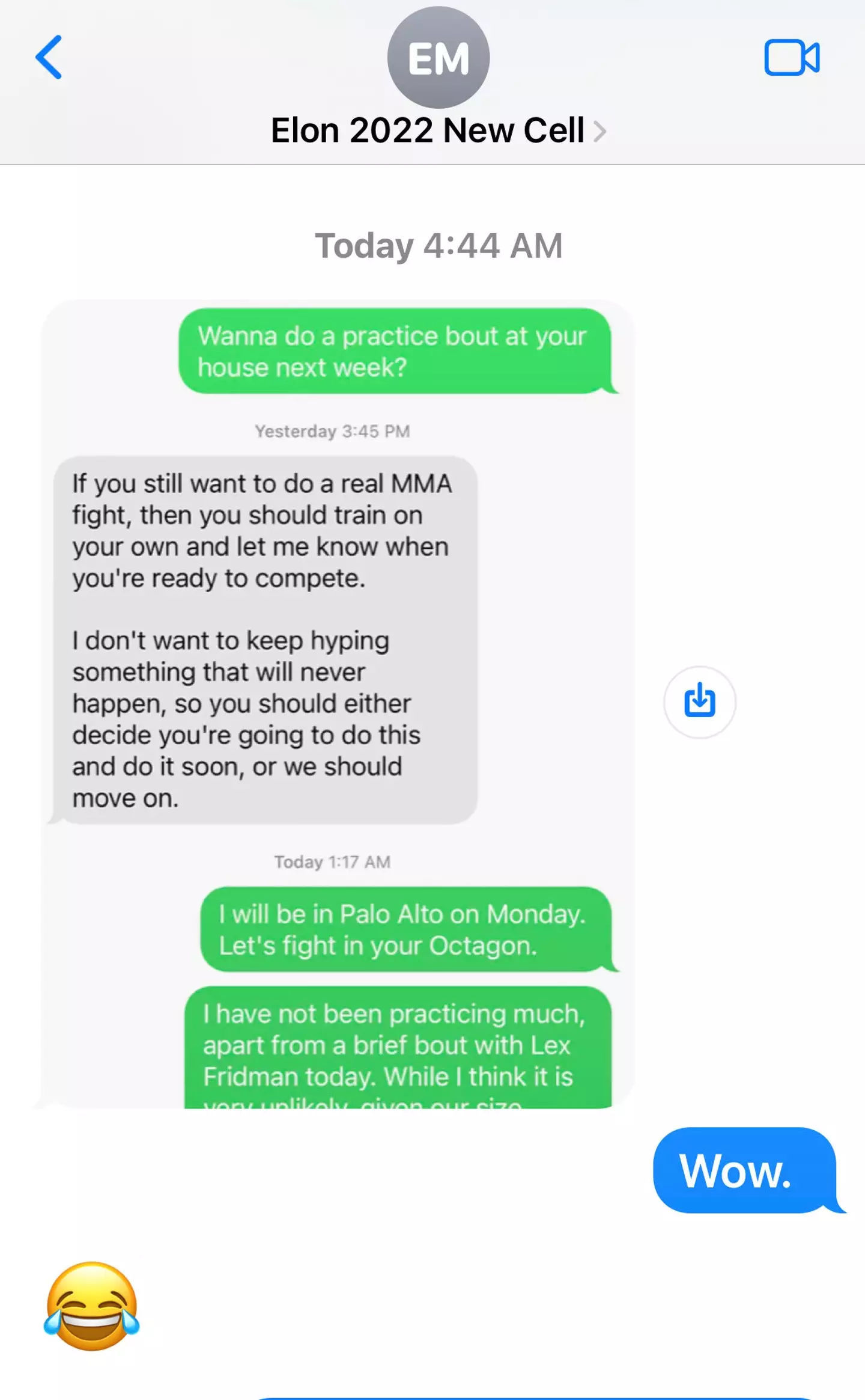 Alleged text messages between Musk and Zuckerberg have been 'leaked'.