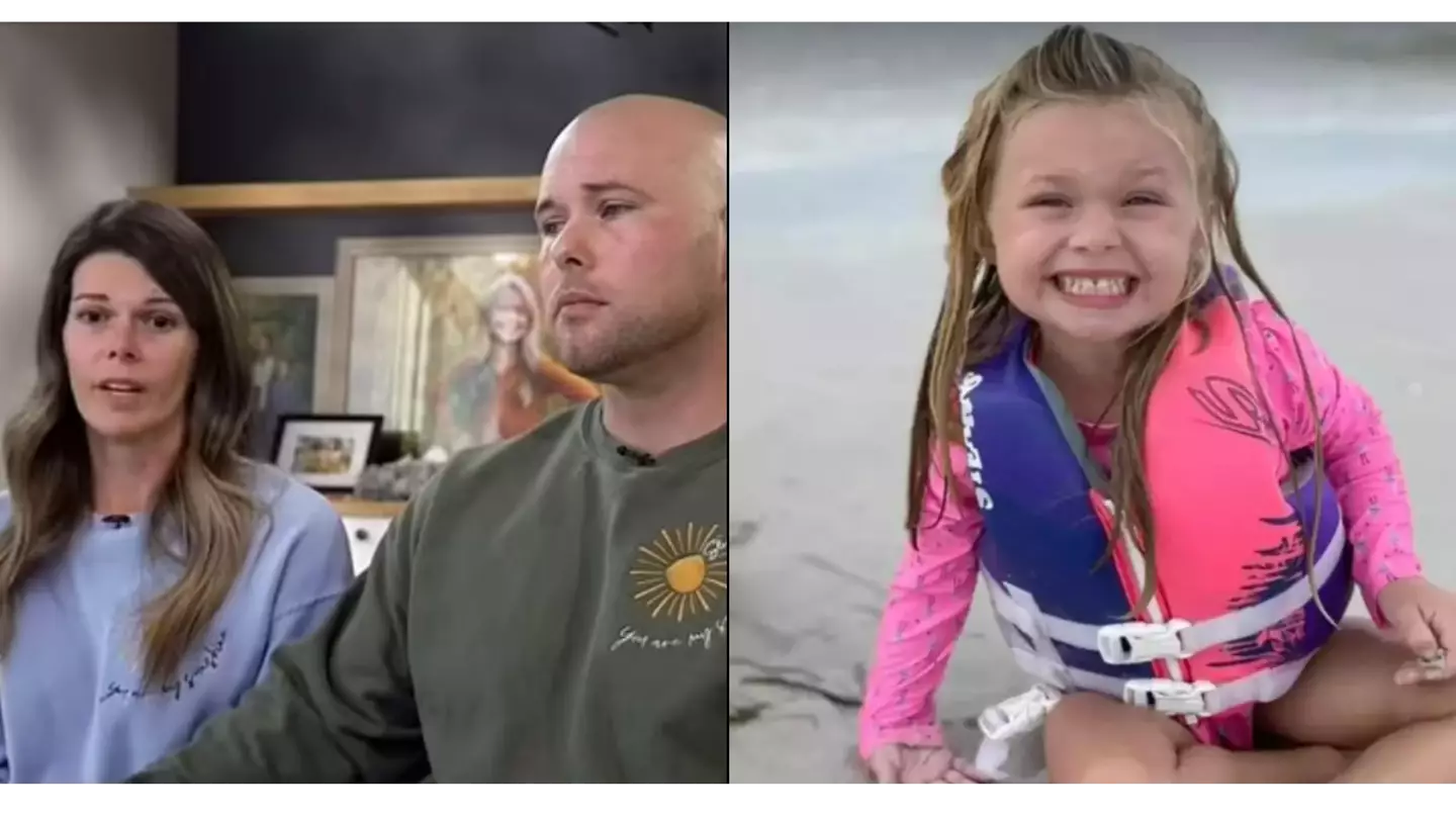 Parents of seven-year-old girl who died after being buried alive in sand hole she dug at beach speak out