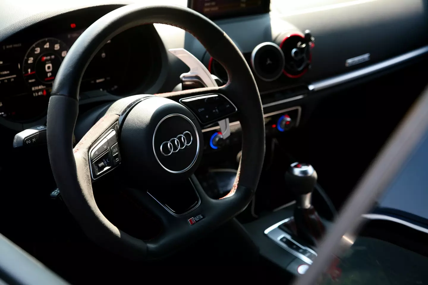 Interior of an Audi car.