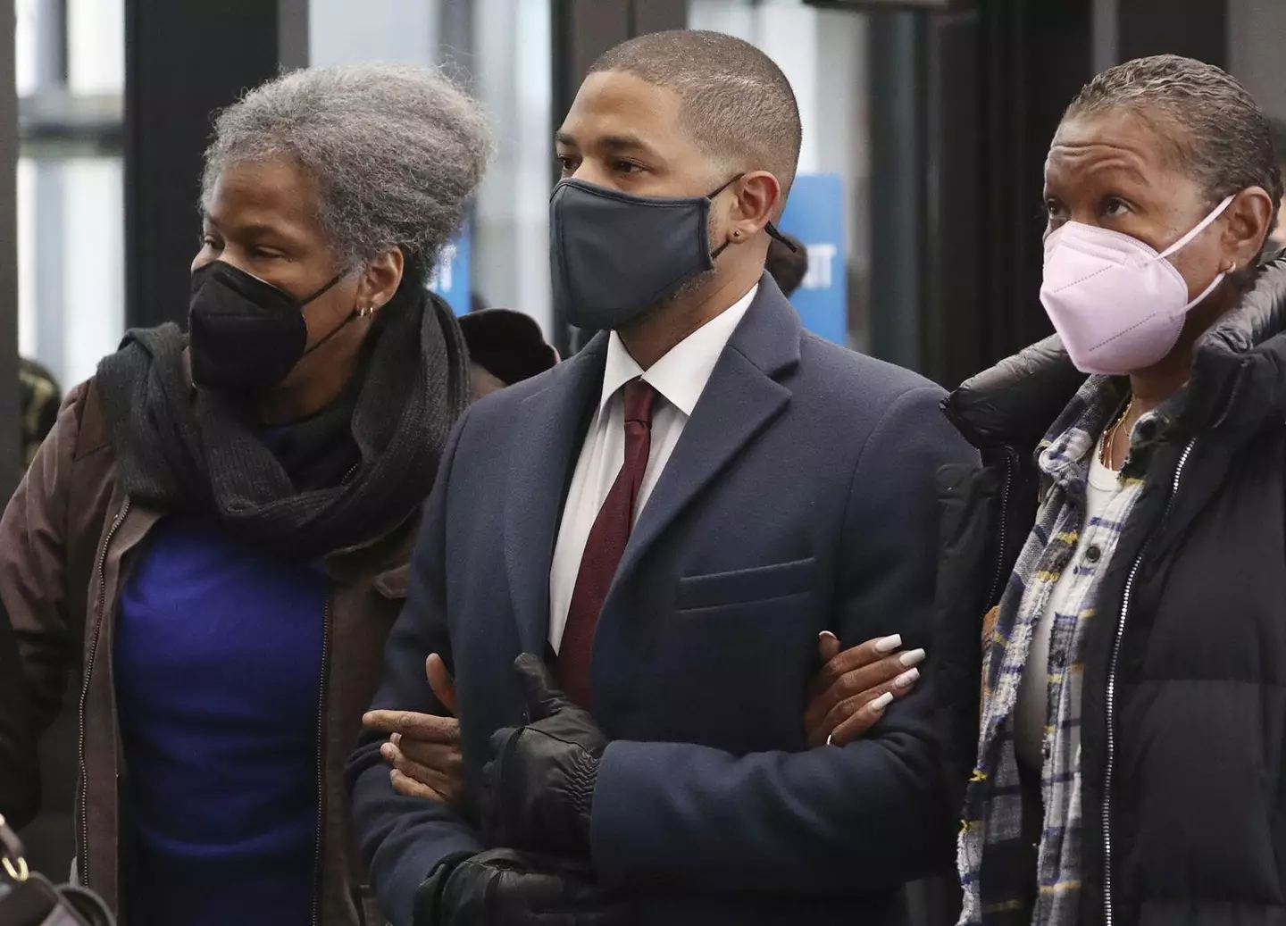 Smollett arriving at the court.