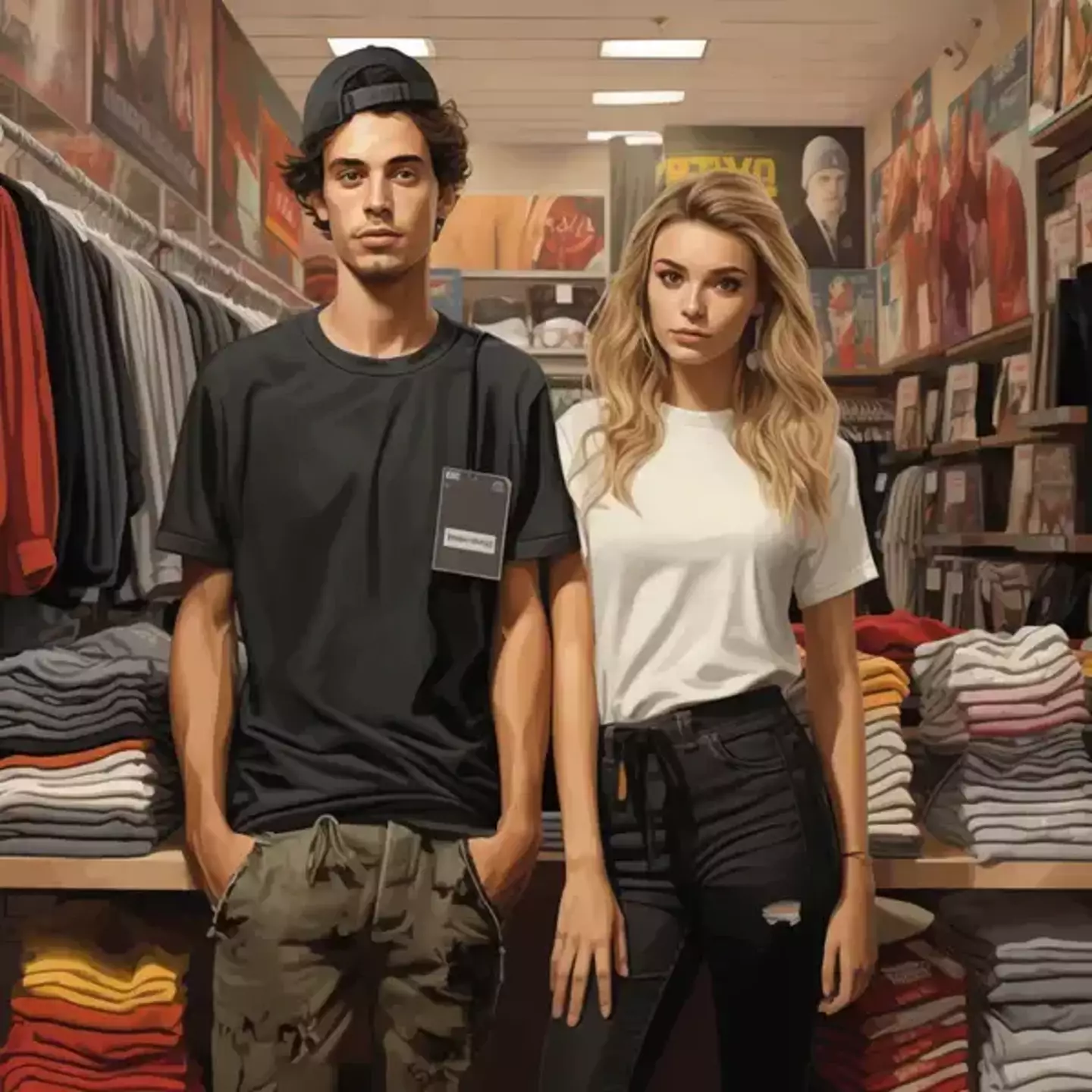 Ooo, so cool, so edgy. These retail workers definitely work in Urban Outfitters.