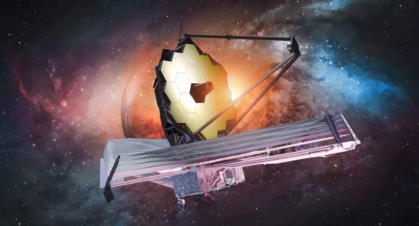 CGI of the James Webb Space Telescope floating through space. (NASA/Getty Stock Images)