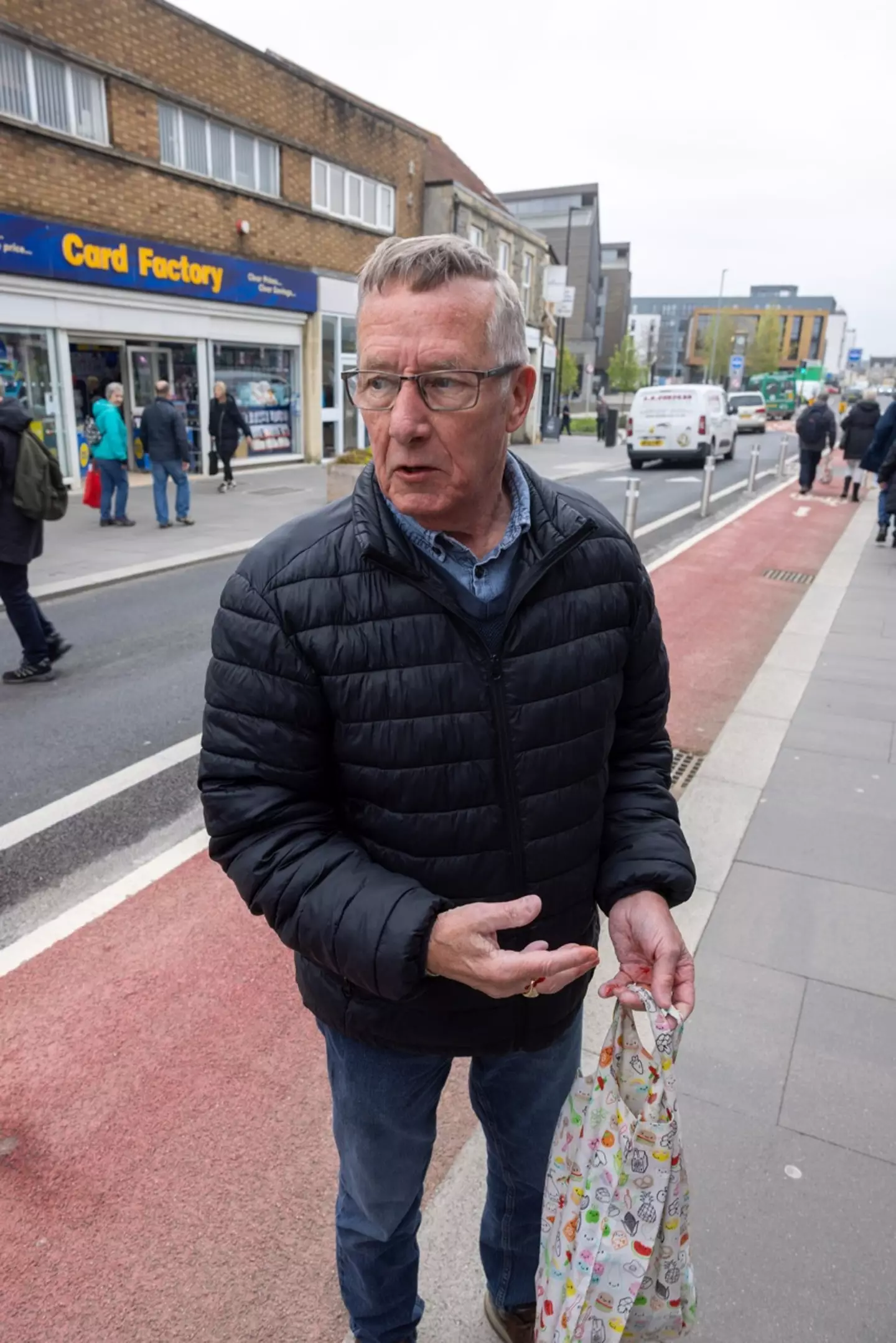 Dave Dawson is one of the 59 people that have been injured on Keynsham High Street, after a new cycle lane was installed last March 2022.
