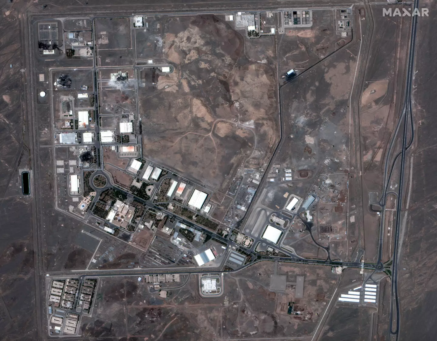 The Natanz base before the attack (Maxar Technologies)
