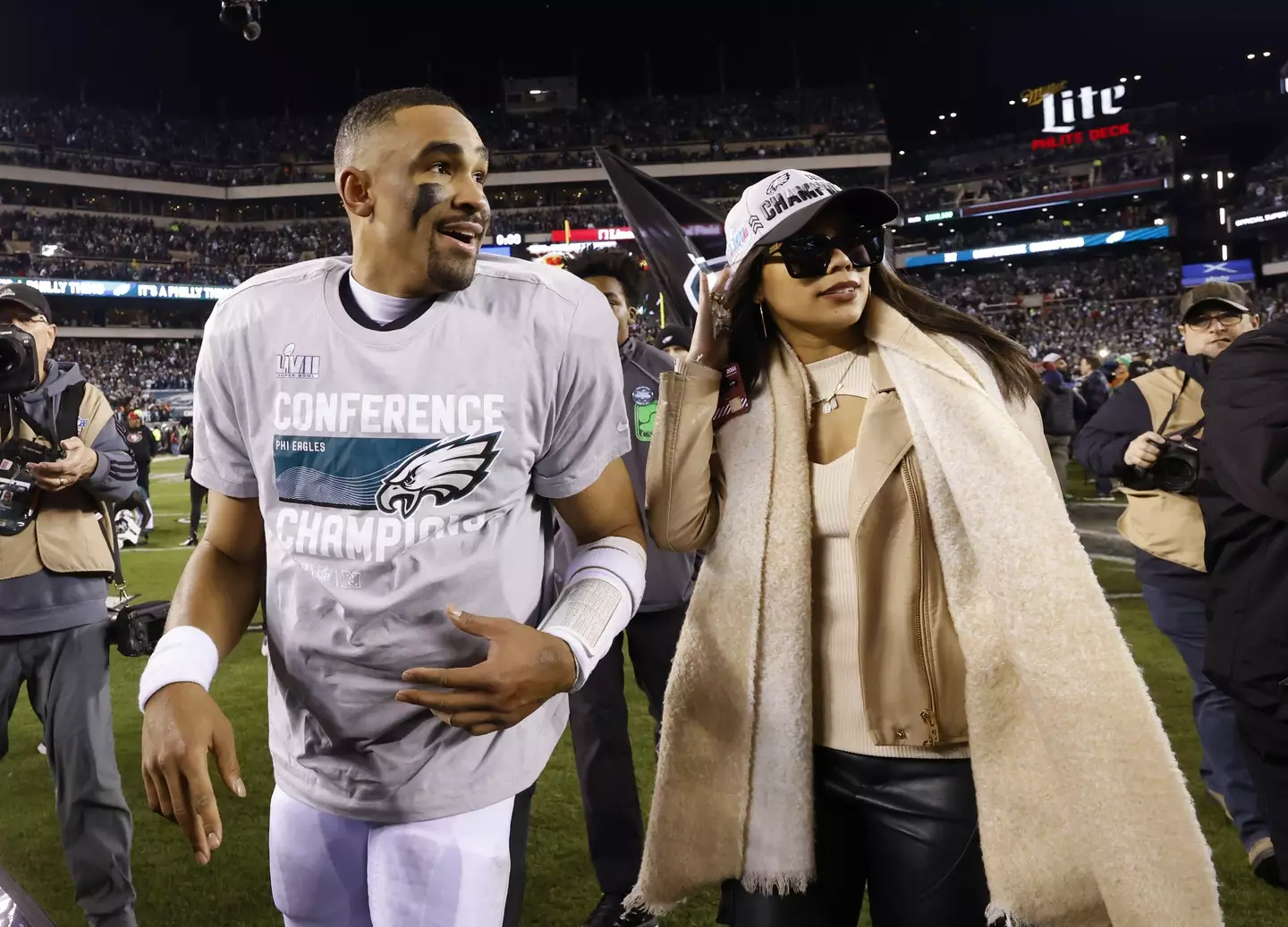 Jalen Hurts with Bryonna Burrows.