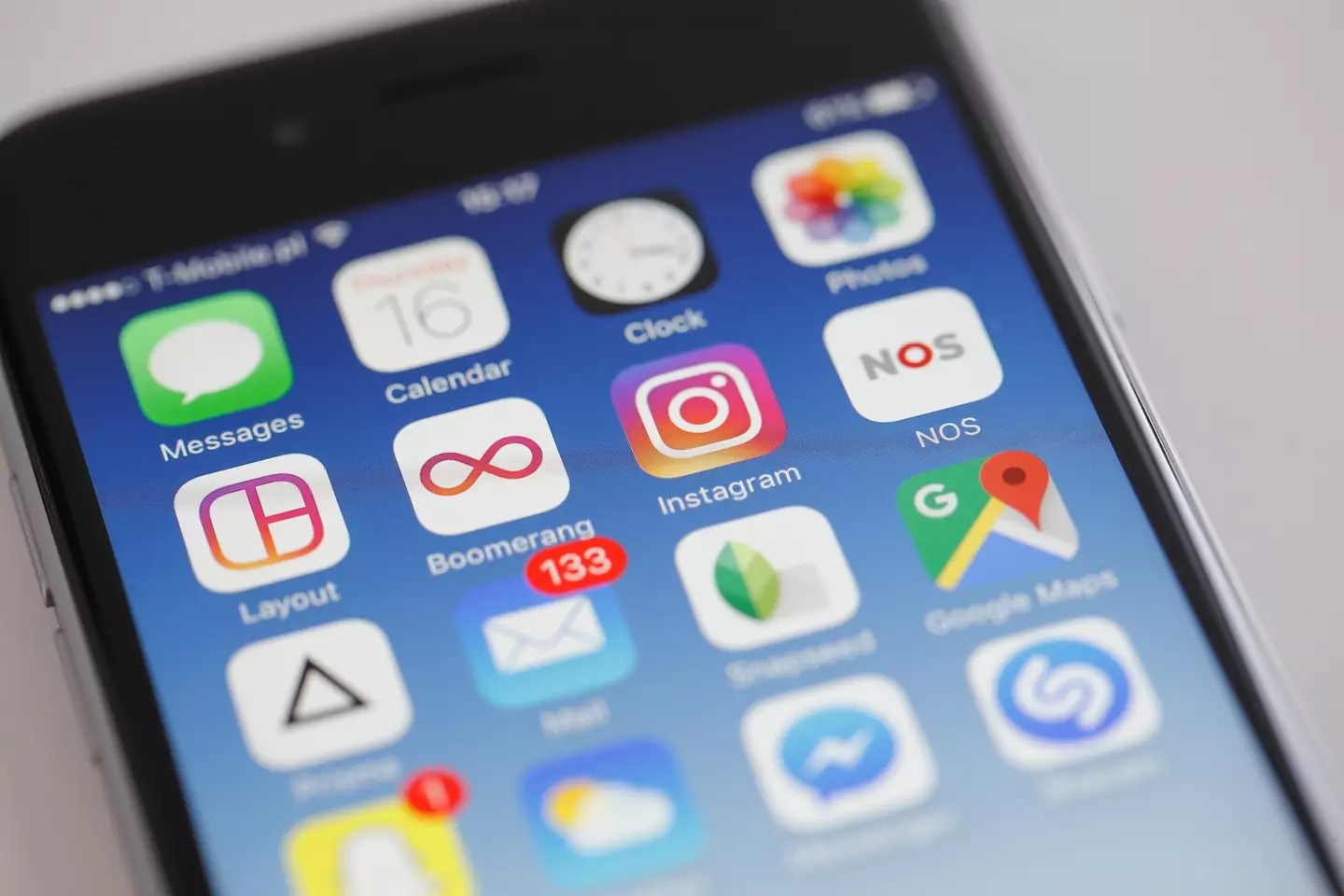 iPhone home screen.