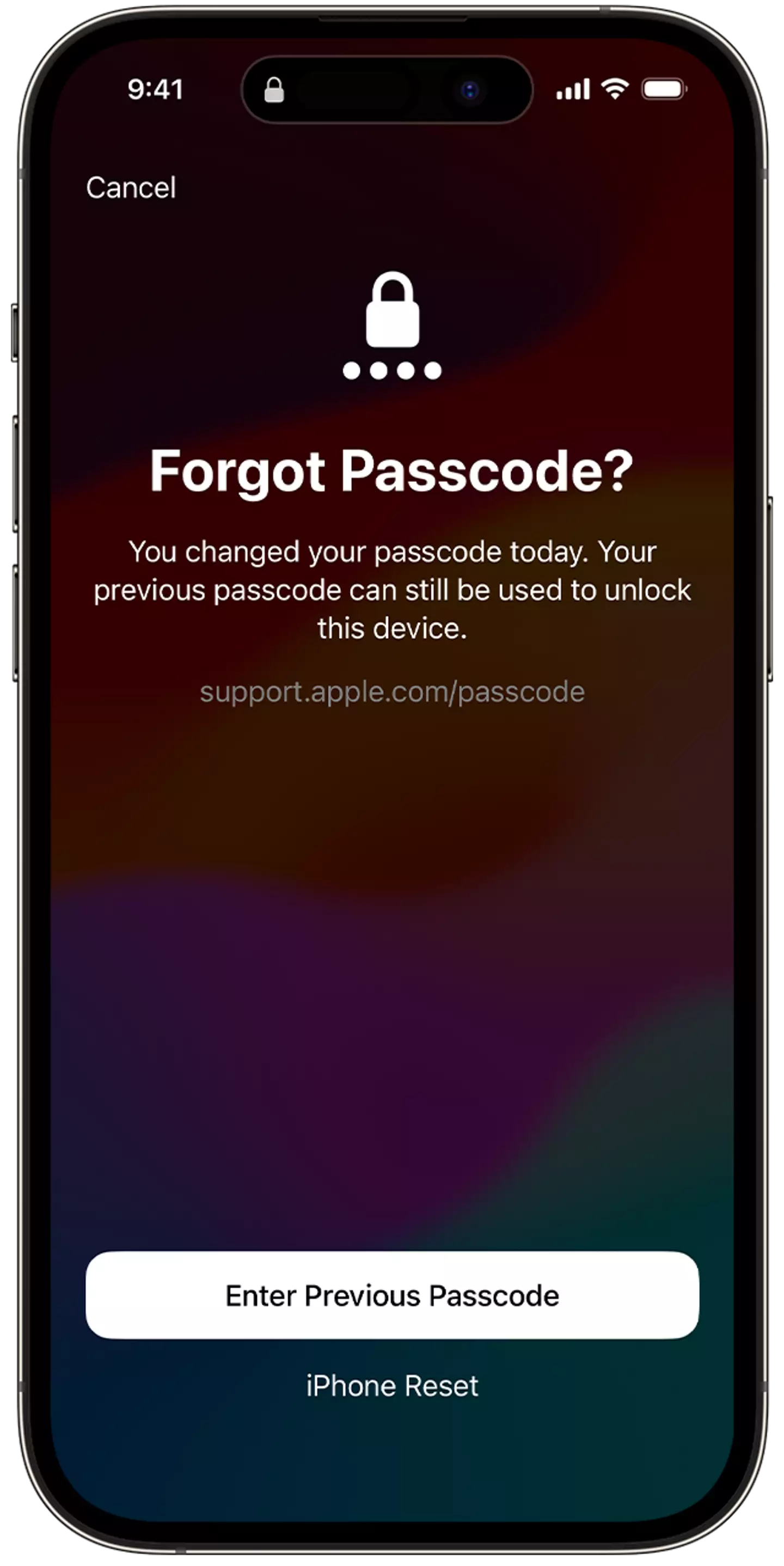 The 'Passcode Reset' feature has some security issues.