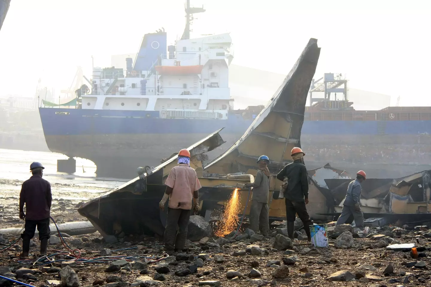 Shipbreaking Yard in Darukhana, Mumbai, India.