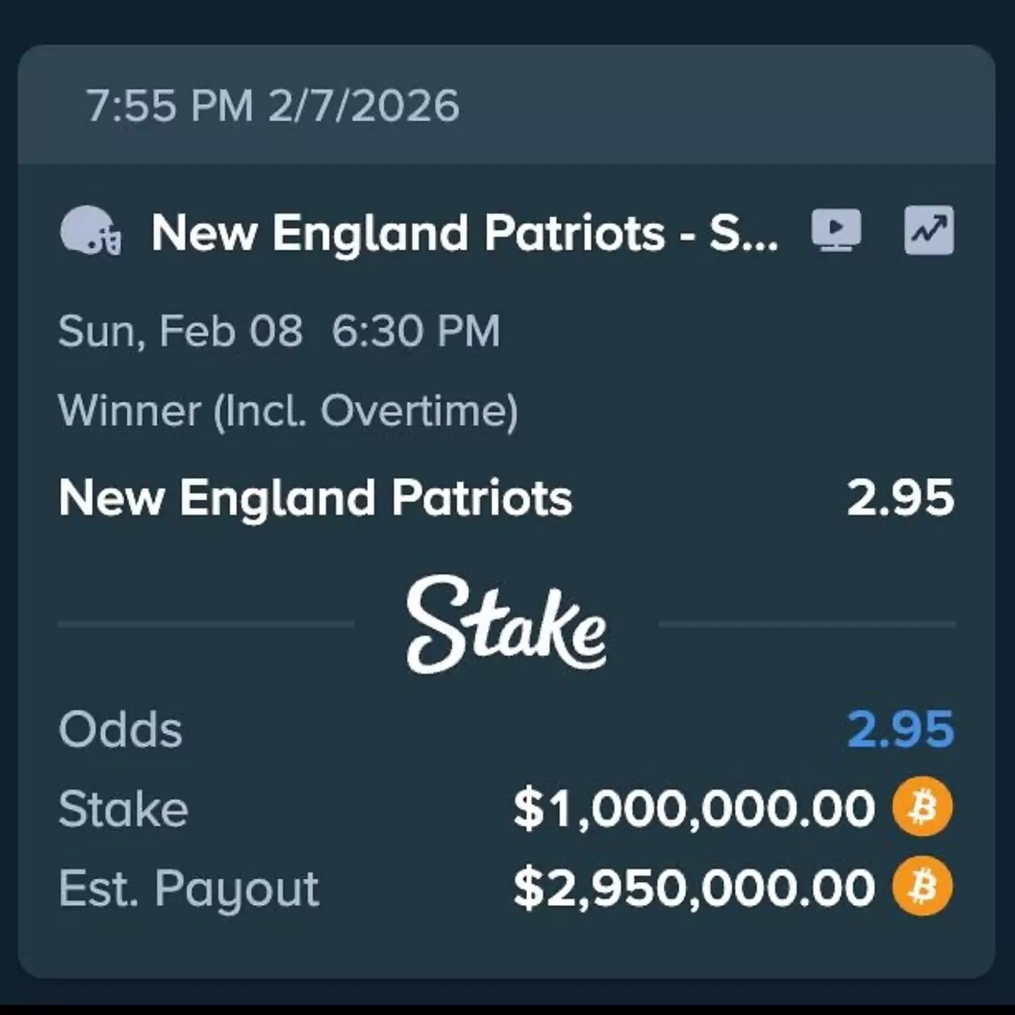 The rapper could receive $2.95 million if his bet comes in (Instagram/@champagnepapi)