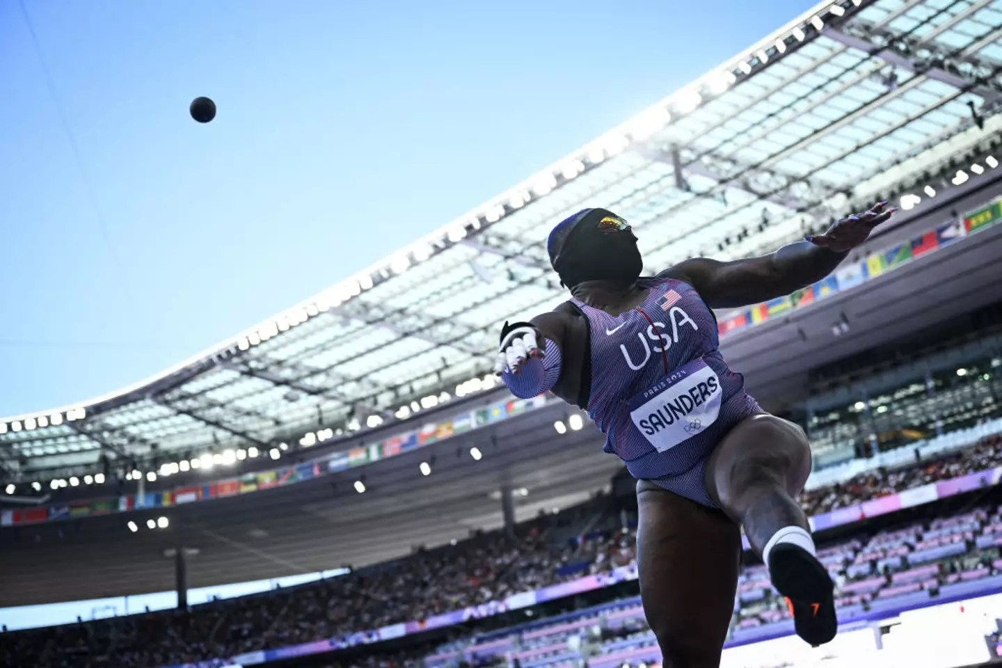 Saunders during qualification for the final (BEN STANSALL/AFP via Getty Images)