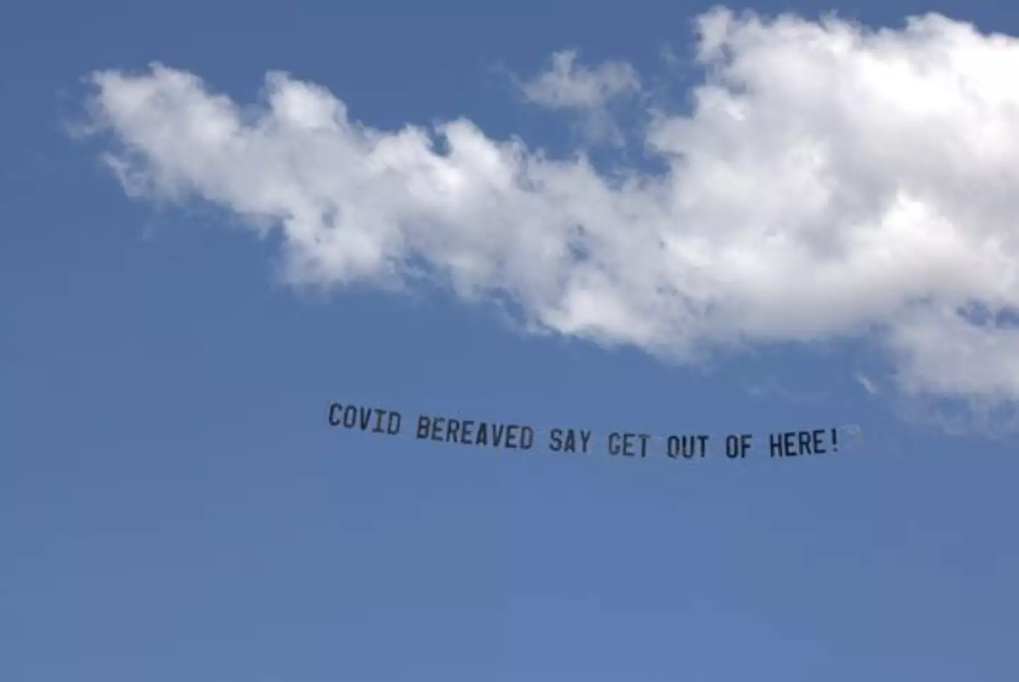 The banner was flown after a petition garnered thousands of signatures.