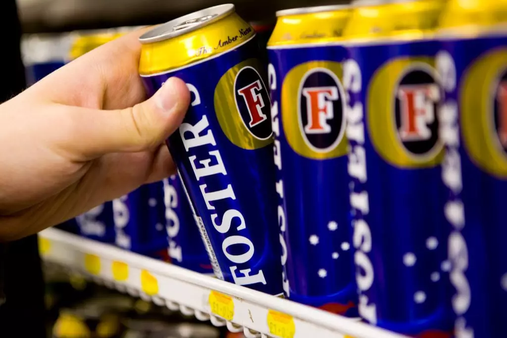 Fosters in the UK dropped from four percent ABV to 3.7 percent. (Newscast/Universal Images Group via Getty Images)