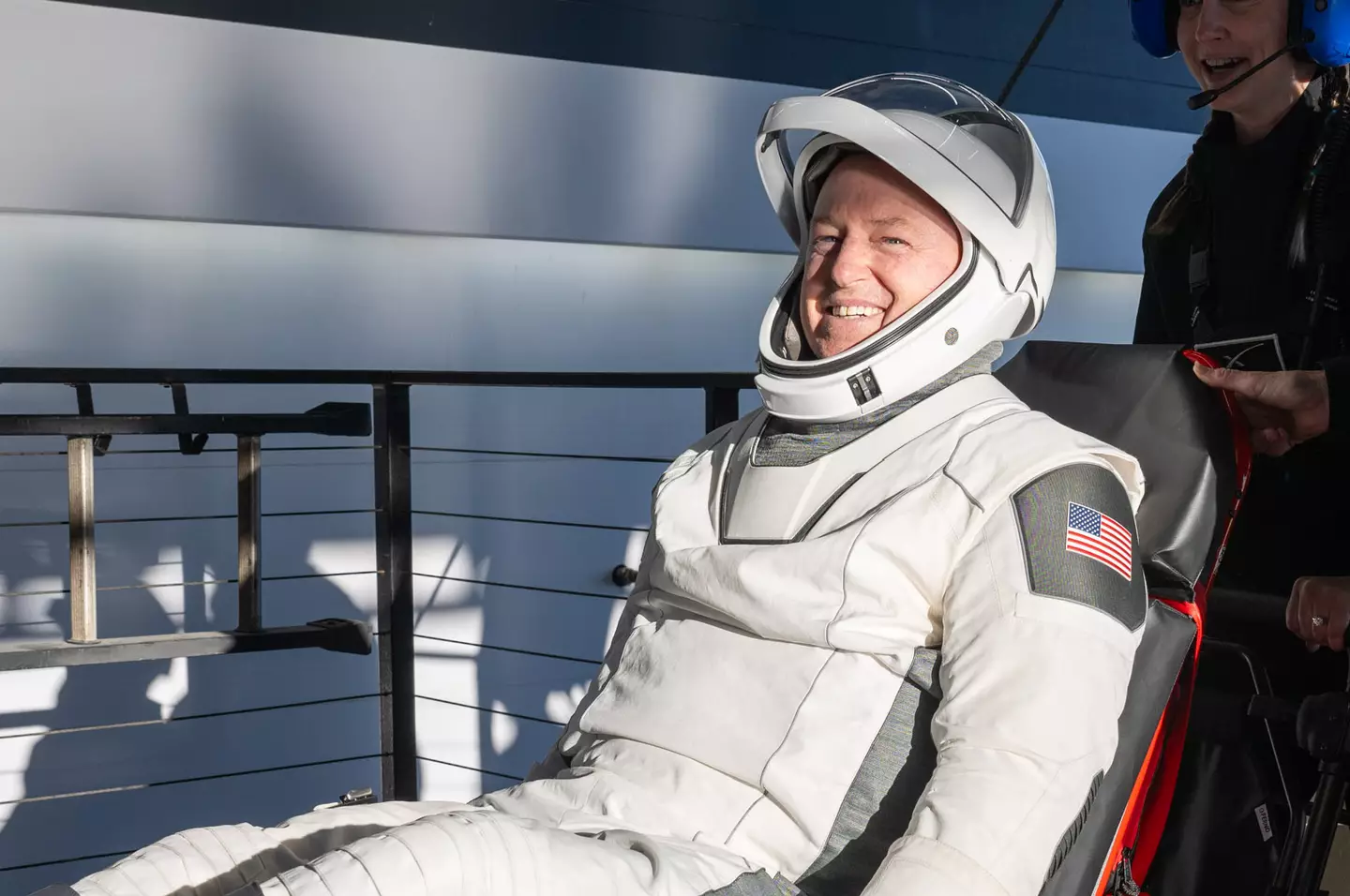 Barry 'Butch' Wilmore pictured upon his return to planet Earth yesterday (Keegan Barber/NASA via Getty Images)