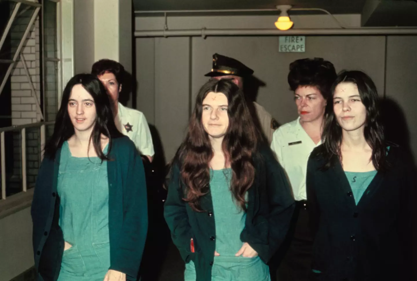 Manson Family murderers Susan Atkins, Patricia Krenwinkel and Leslie van Houton (Bettman/Getty Images)