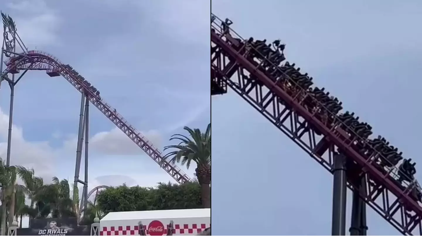 Thrillseekers trapped as one of world’s tallest rollercoasters stopped in mid-air due to guest on board