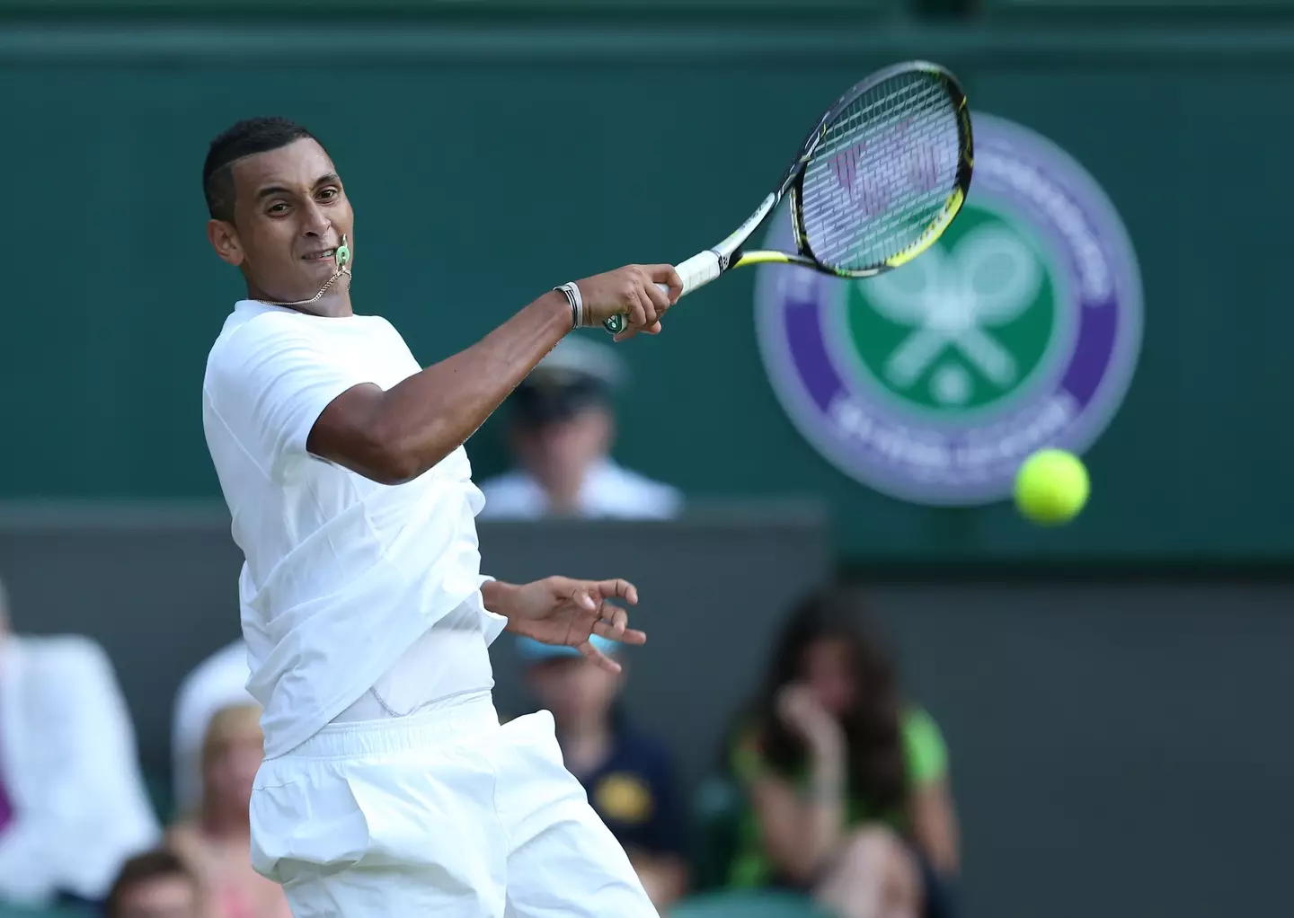 Nick Kyrgios in 2014, the last time he reached the quarter finals of Wimbledon.