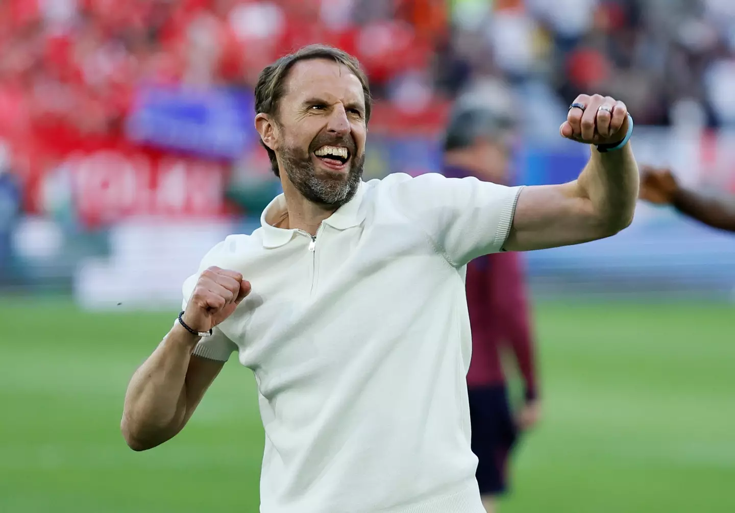 The England manager has been sporting casual M&S polo shirts (Richard Sellers/Sportsphoto/Allstar via Getty Images)