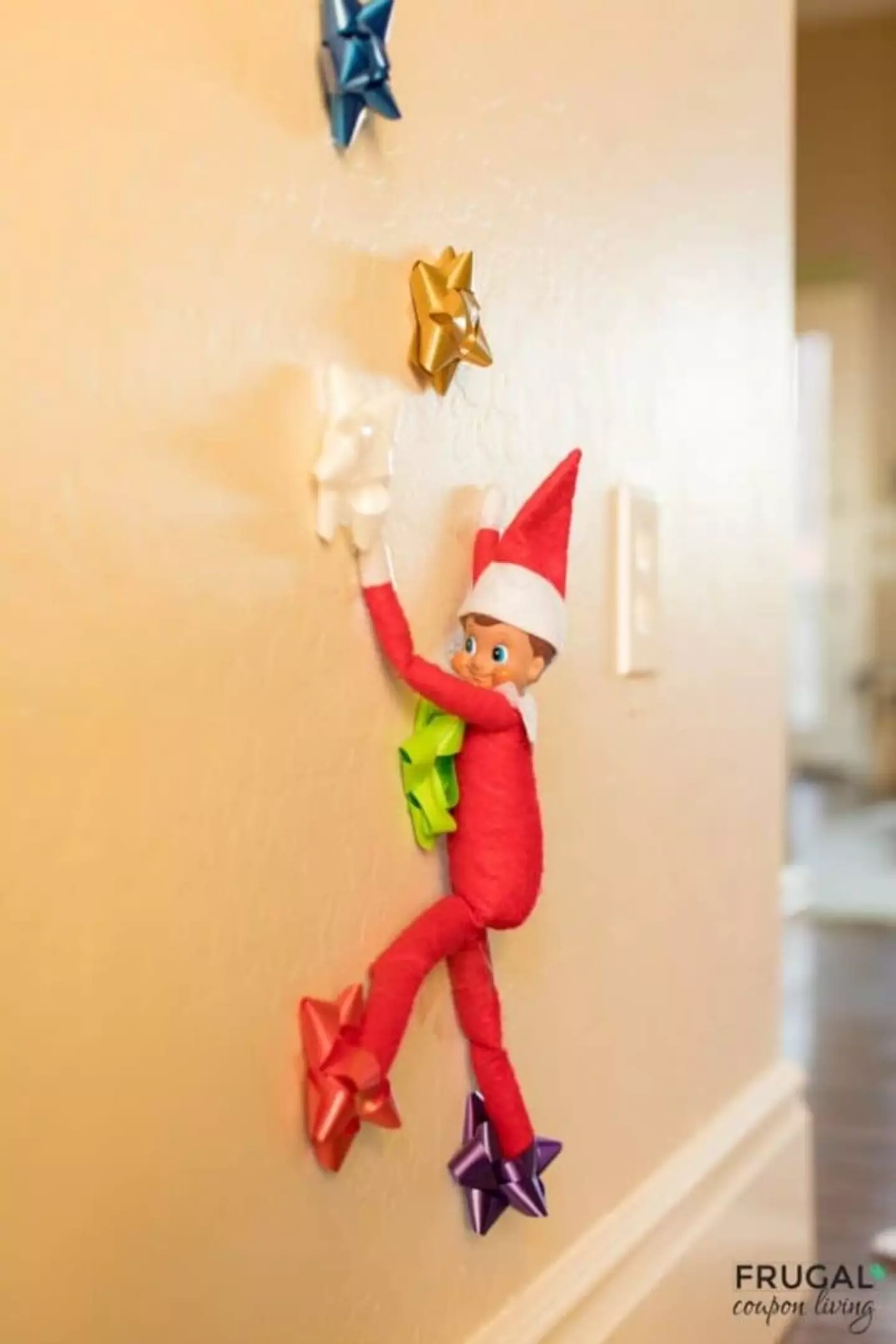 Elf climbing the wall. (