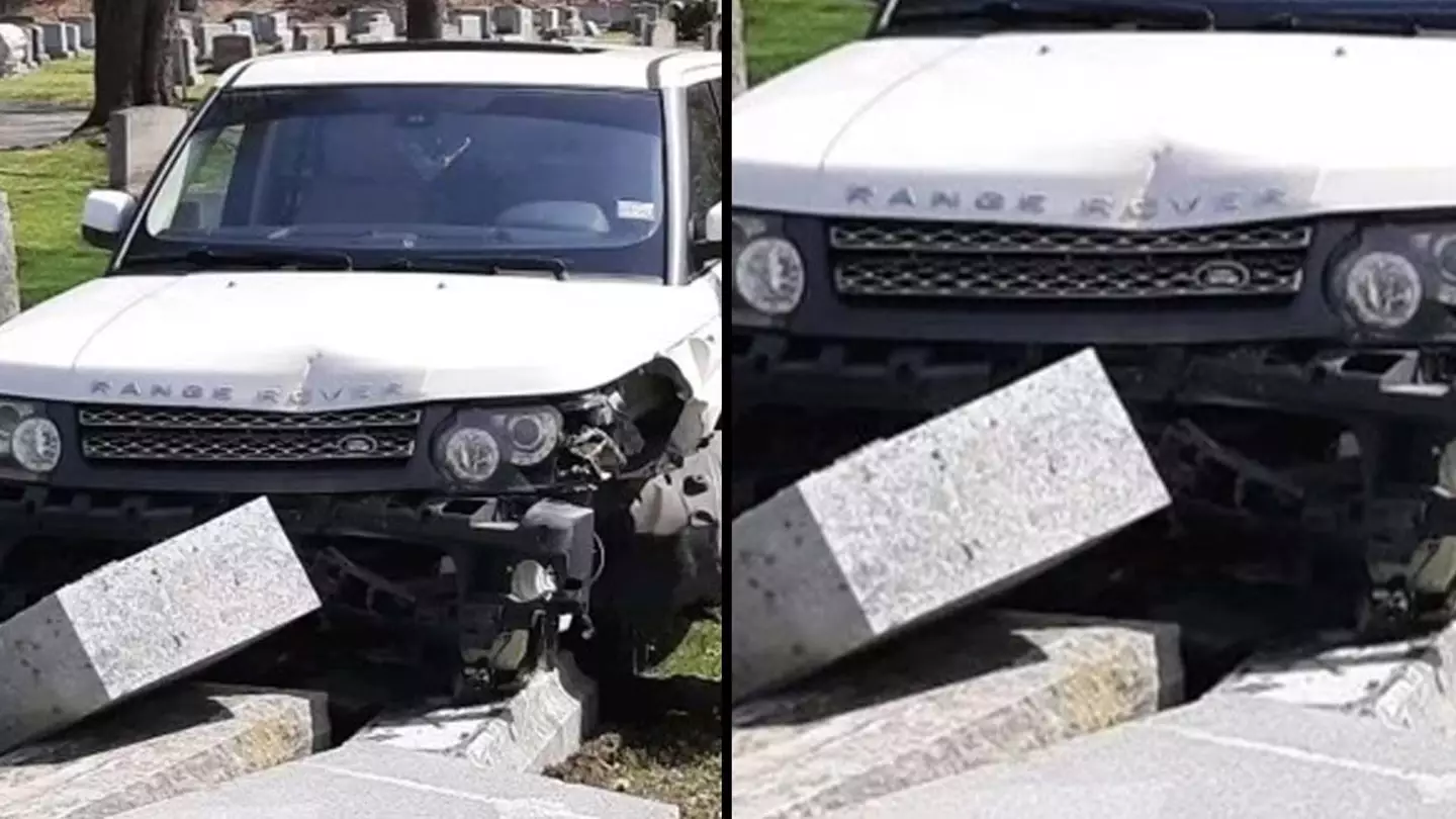 Woman Practising To Drive In Grave Yard Crashes Into Eight Headstones