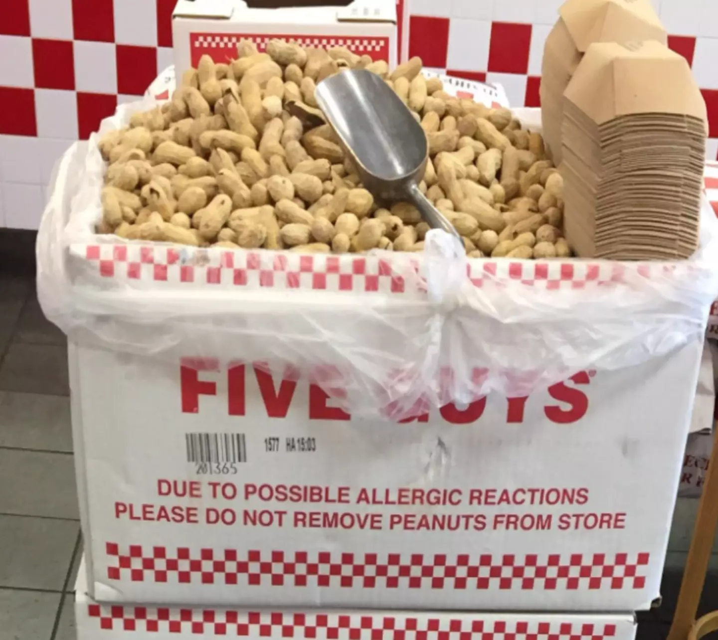 You'll always see this in a Five Guys.
