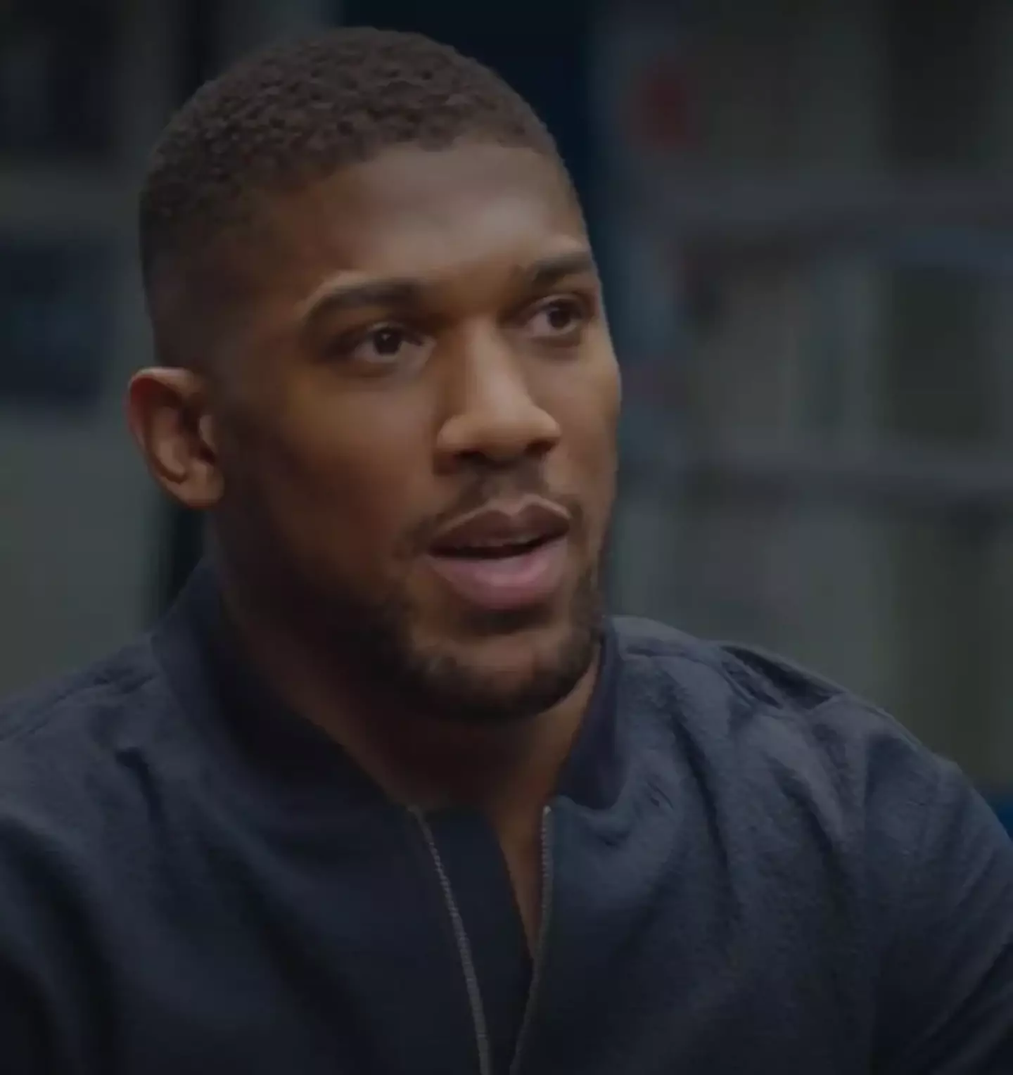 Anthony Joshua was seemingly unimpressed with Louis Theroux's line of questioning (BBC)