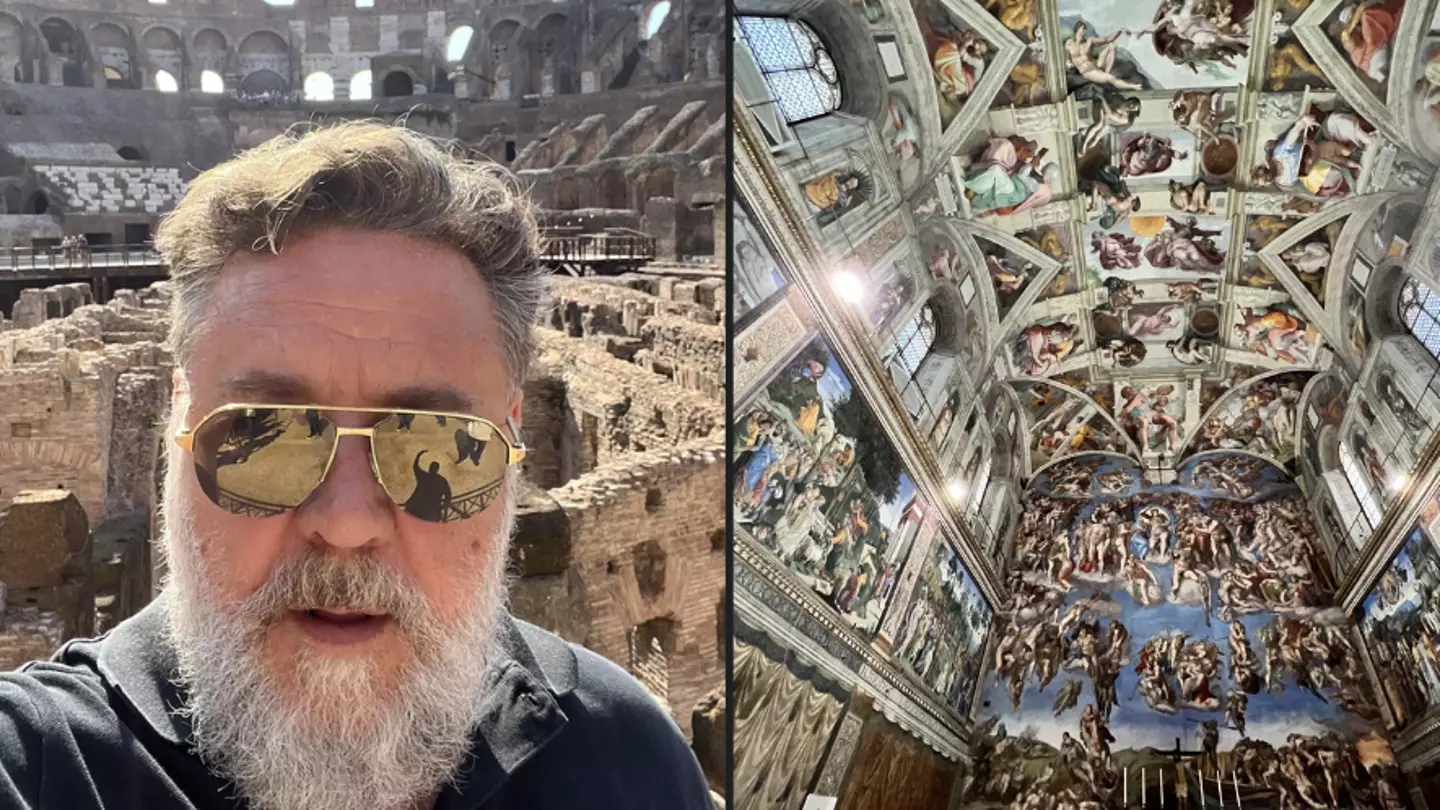 People Are Fuming At Russell Crowe For Taking A Photo Of The Sistine Chapel During Private Tour
