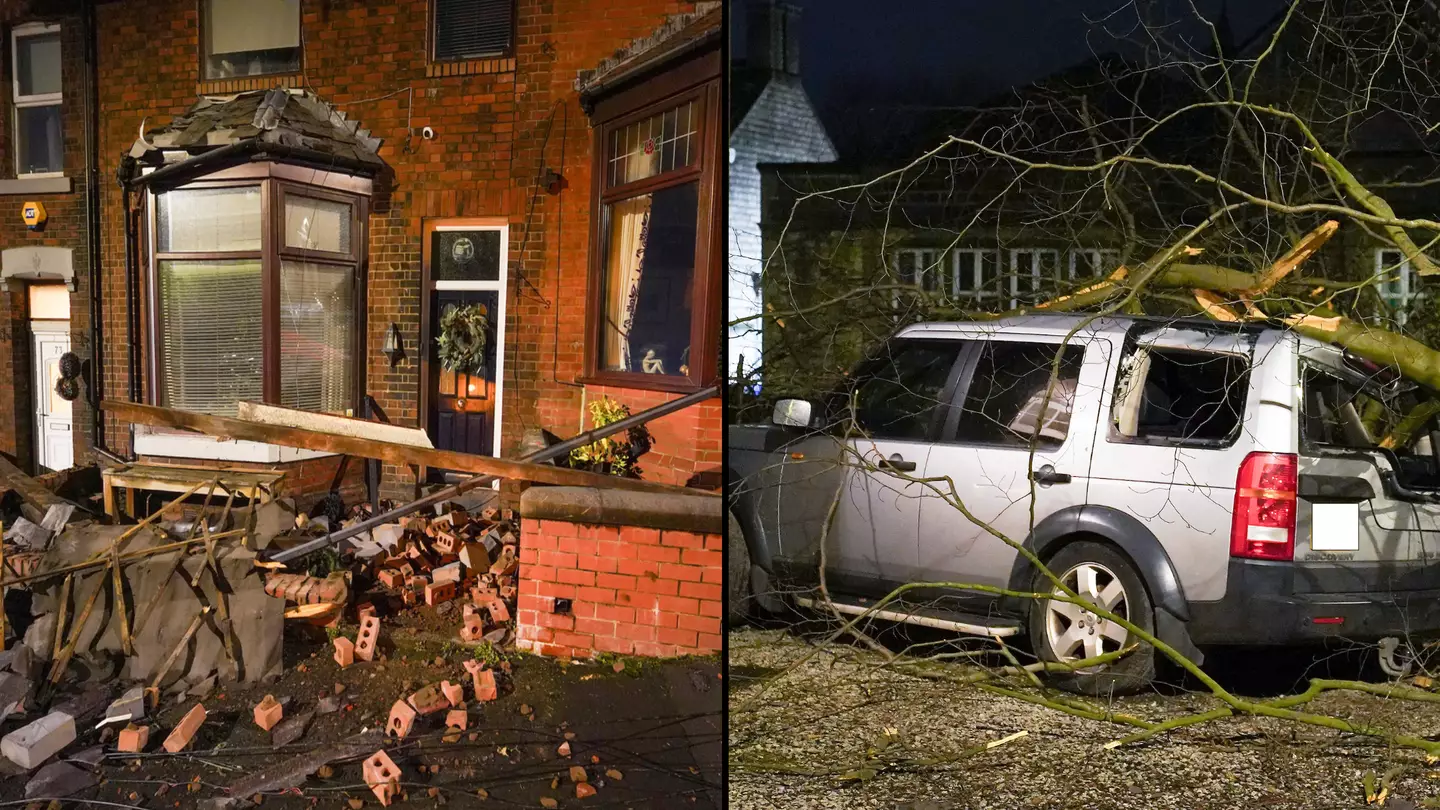 Warning to Brits as Storm Gerrit 'tornado' 'rips through' 100 homes in UK town