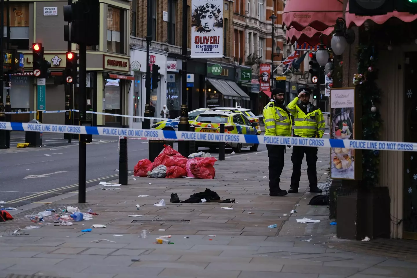 Aidan Chapman and three others were hit by a car in the early hours of Christmas Day on Shaftesbury Avenue. (Seiya Tanase/NurPhoto via Getty Images)