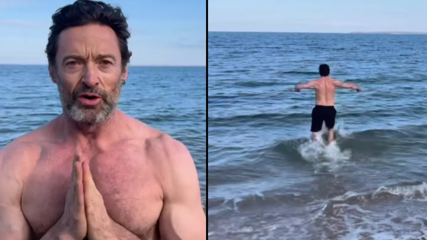 Ryan Reynolds is first to respond as Hugh Jackman posts New Year video running into the sea