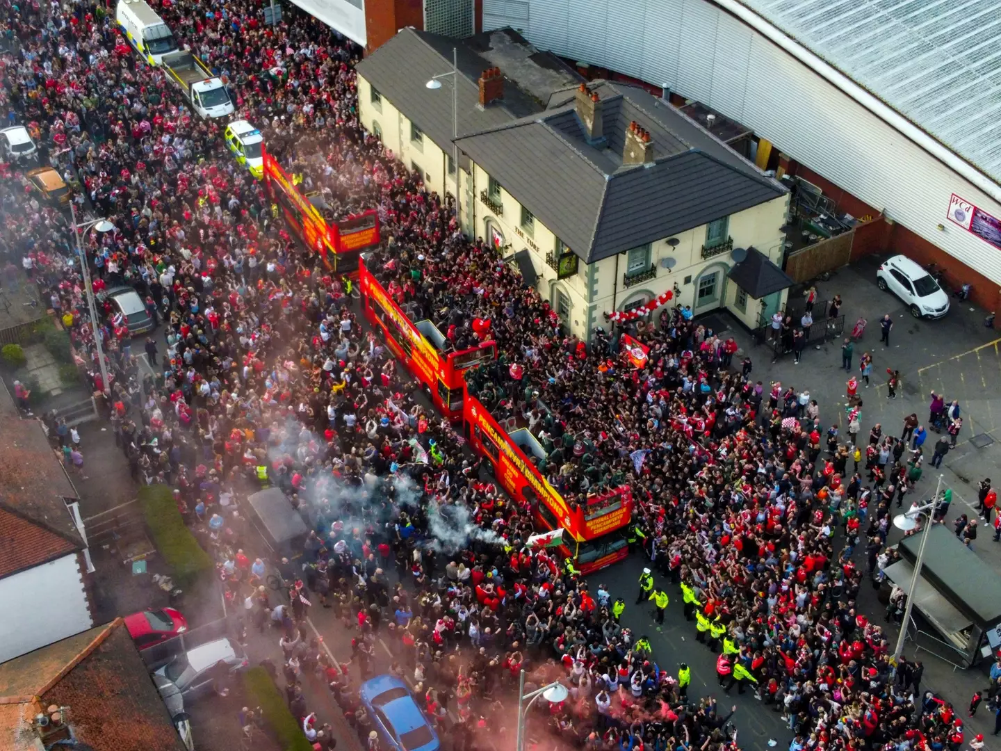 Thousands lined the streets for the celebrations.