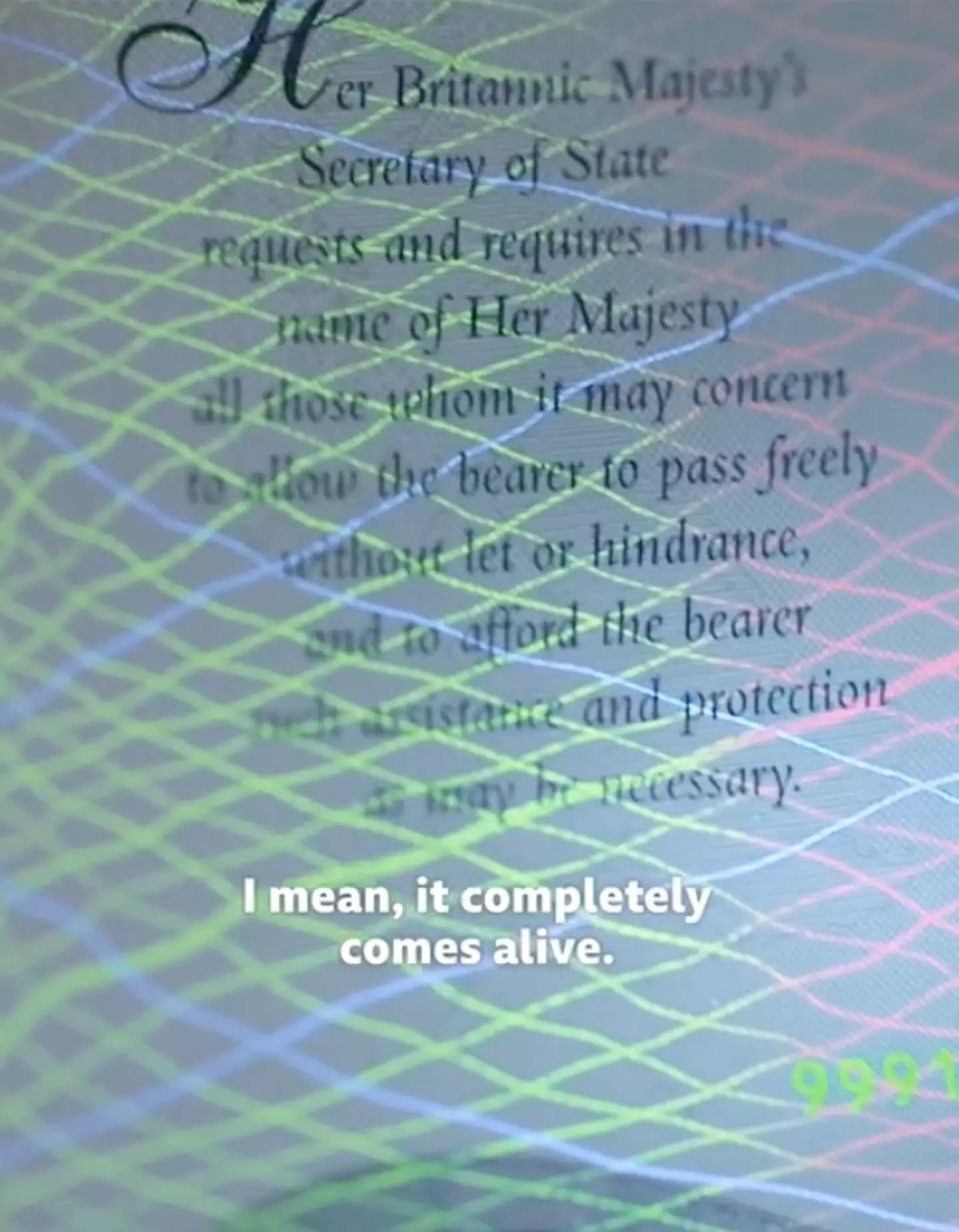 The British passport looks completely different under UV light.