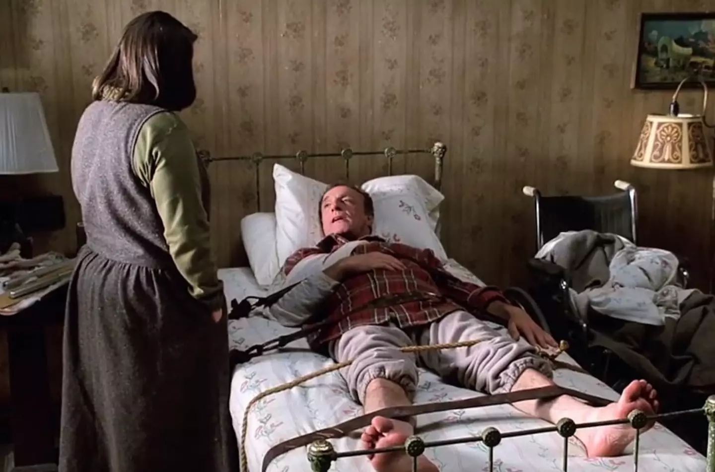 Stephen King's Misery features a man physically trapped with his stalker. (Columbia Pictures)