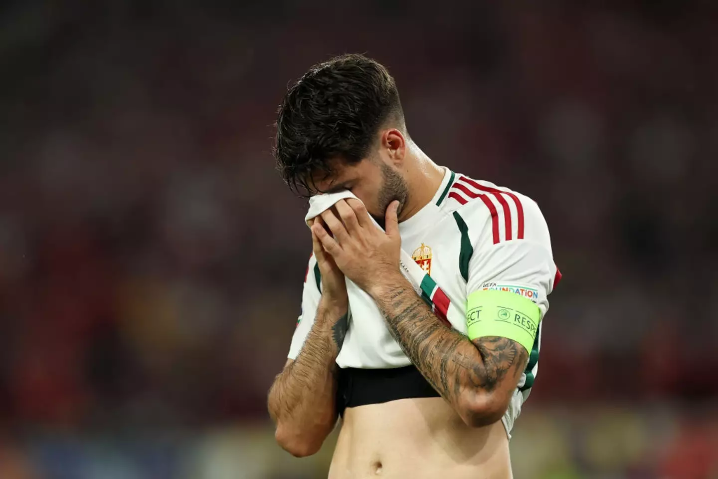 Dominik Szoboszlai was left in tears at the incident. (Carl Recine/Getty Images)