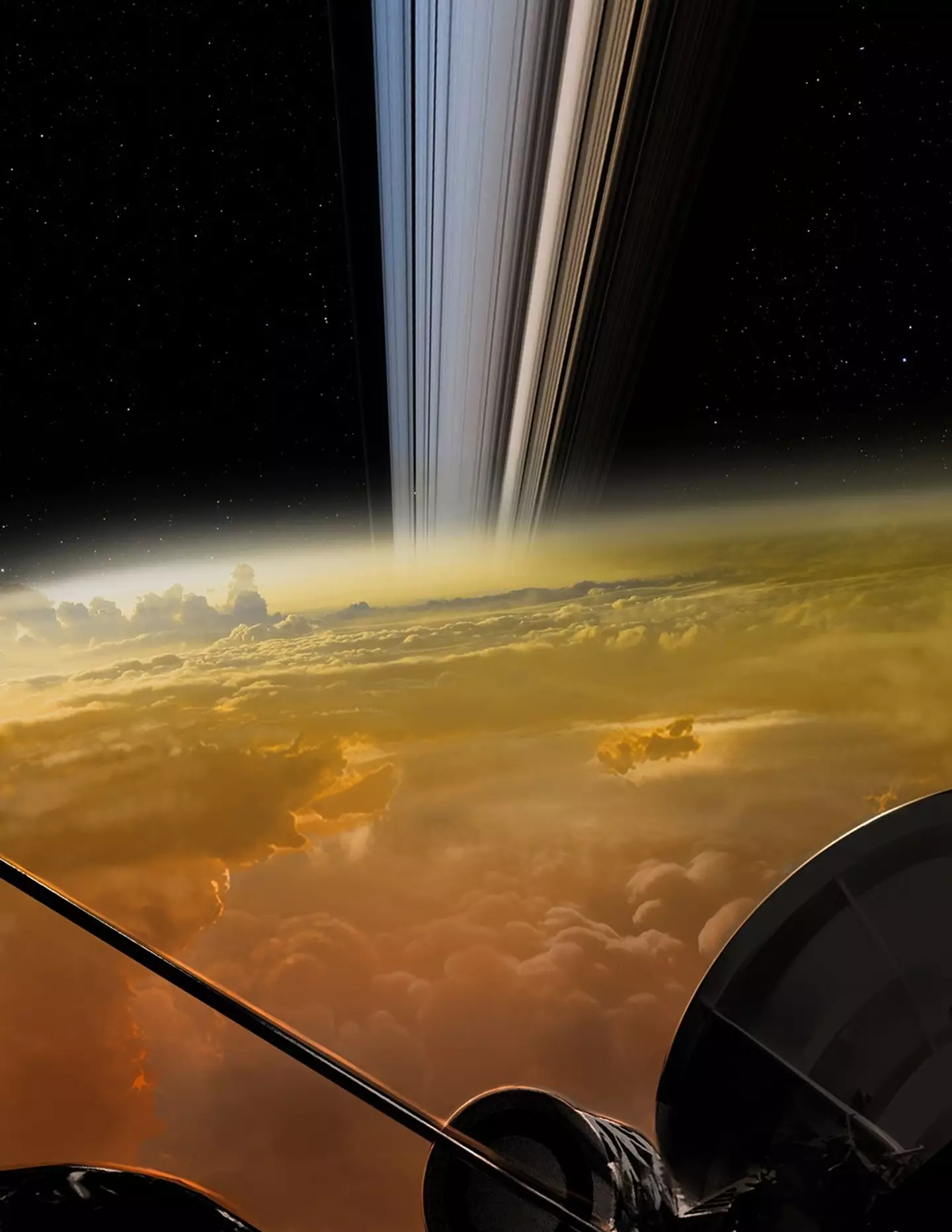 The CGI which is being sold as a real image of Saturn close up (NASA/JPL-Caltech)