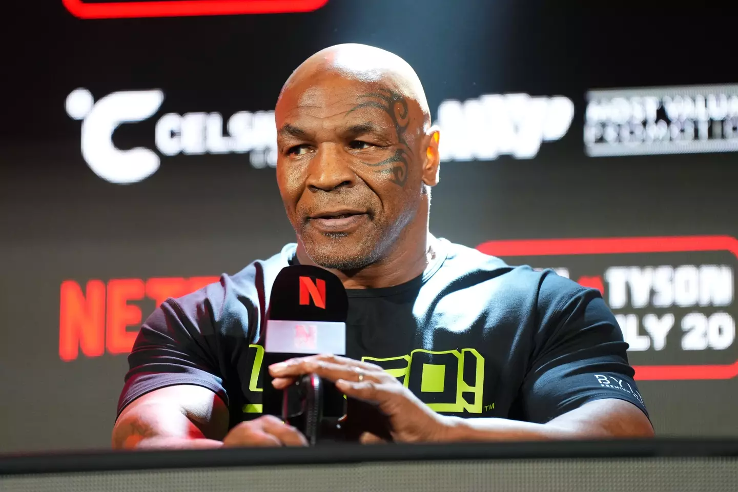 Tyson recently needed paramedics to come onto a plane he was on after an 'ulcer flare up'. (Cooper Neill/Getty Images for Netflix)