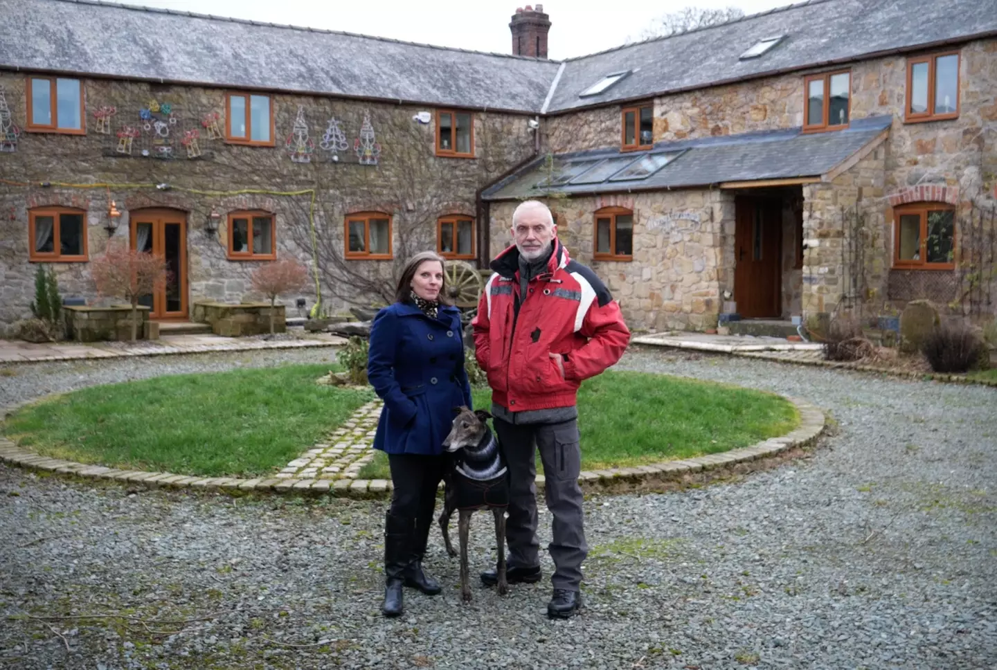 Bond with his owners Helen and Brian.