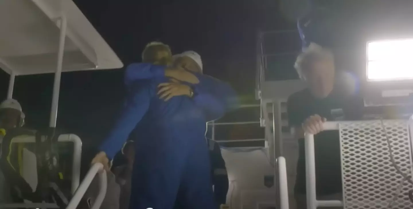 He heaped praise on his colleagues for all of their hard work after he reemerged from the depths (Atlantic Productions/Discovery Channel)