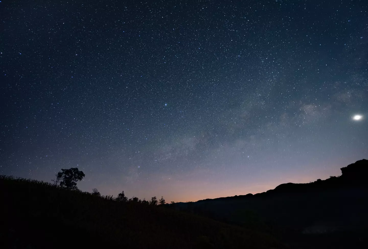 Getting to an area with less artificial lighting before sunset is key (Getty Stock Photo)